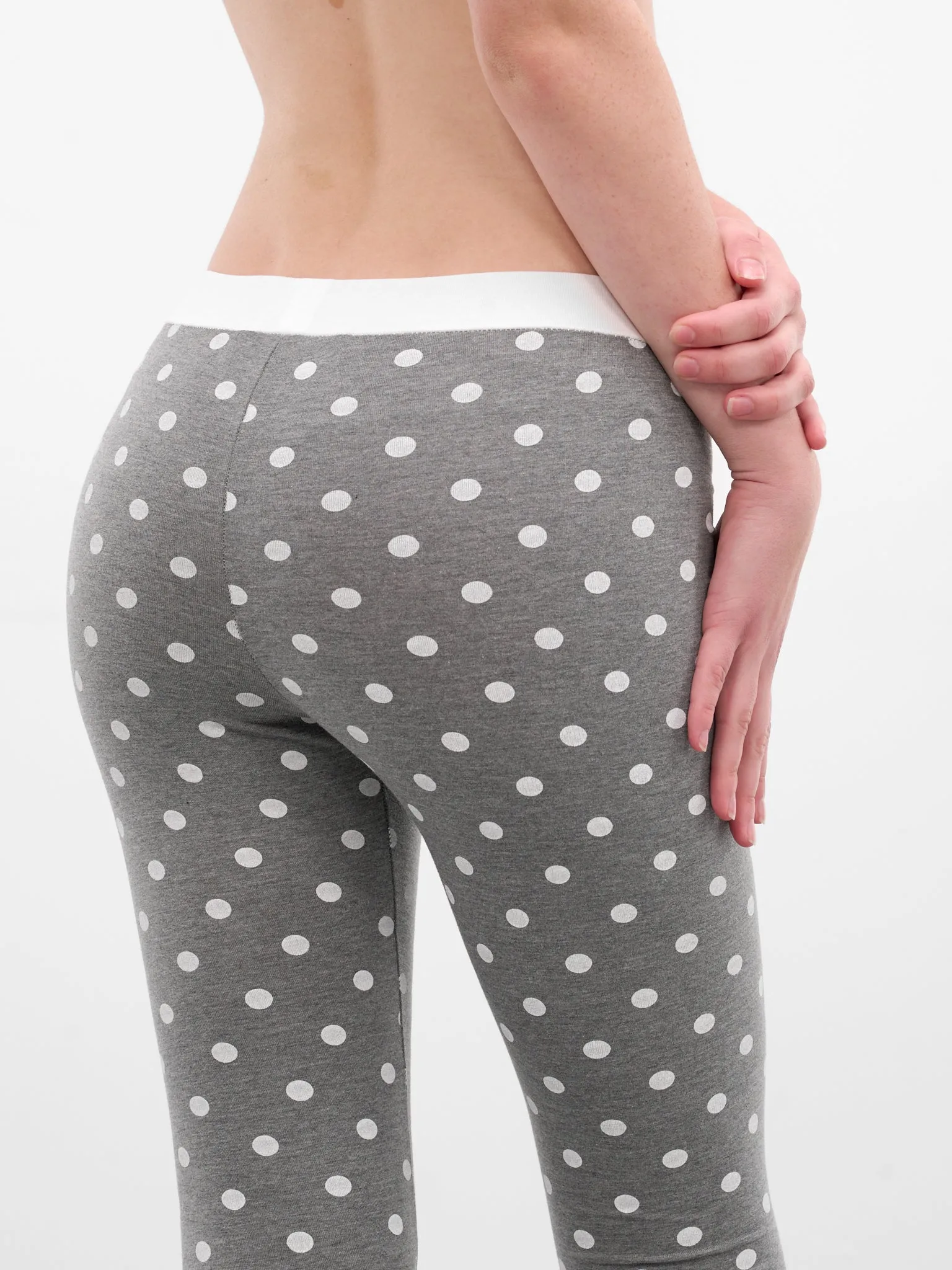 Gray Polka Dots Jersey Leggings (RR-J114-GREY-POLKA-DOTS) sold by lorenzo product image thumbnail 4