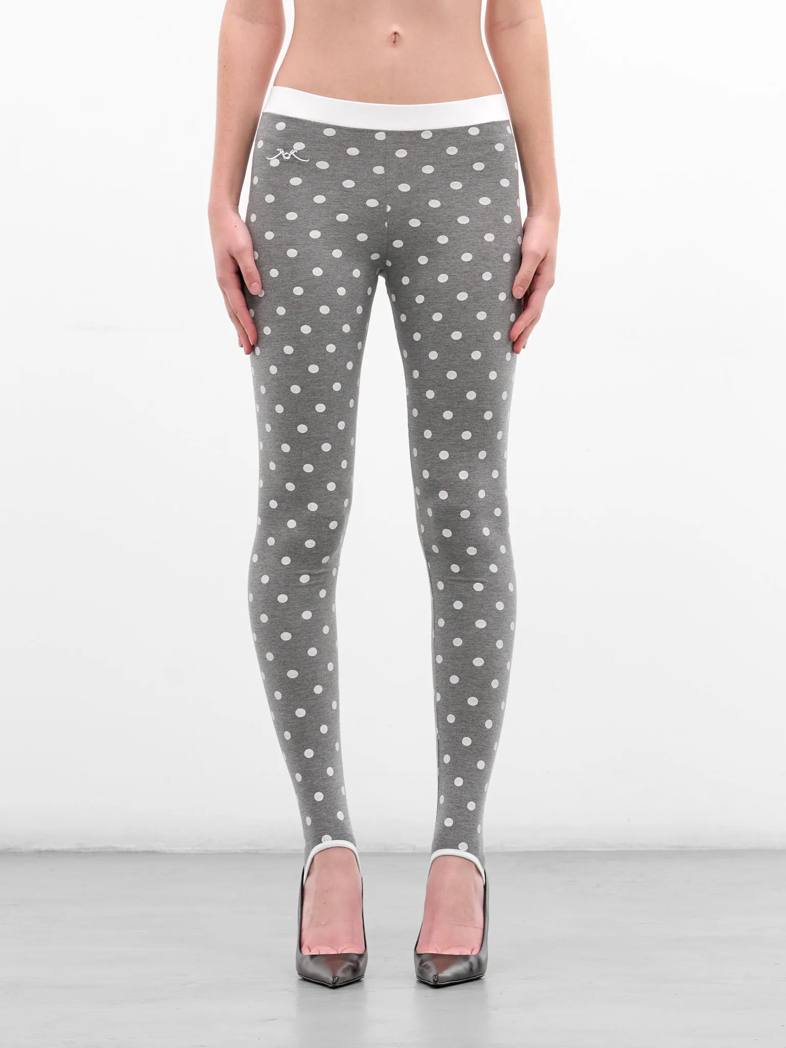 Gray Polka Dots Jersey Leggings (RR-J114-GREY-POLKA-DOTS) sold by lorenzo