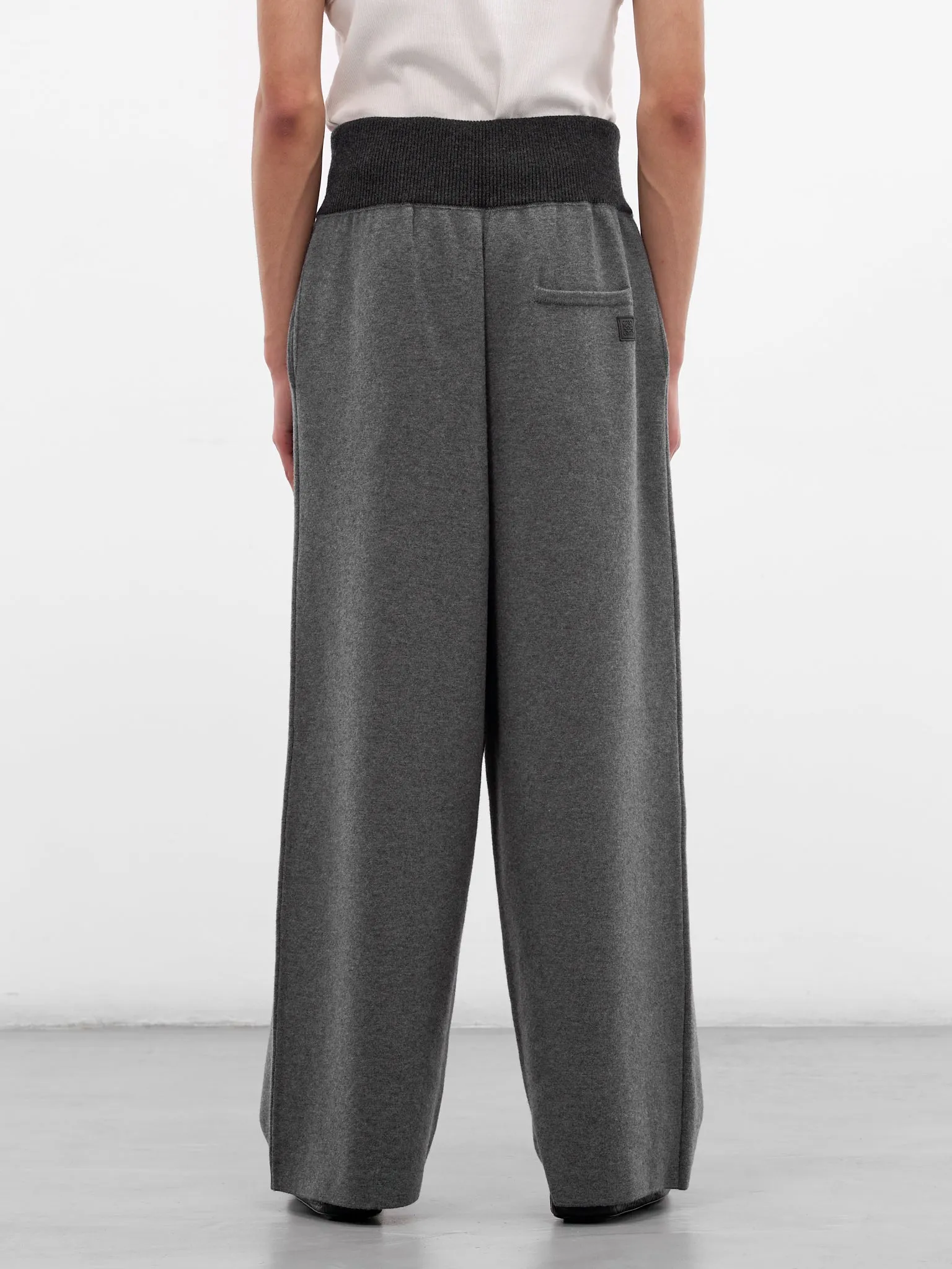 Gray Wool Ribbed Waistband Trousers (H526Y1MK23-GREY-MELANGE) sold by lorenzo product image thumbnail 3
