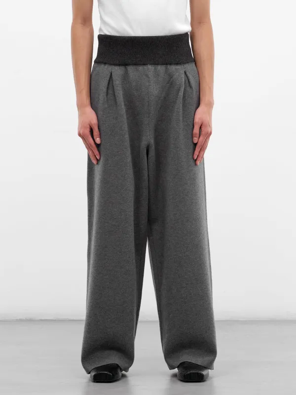 Gray Wool Ribbed Waistband Trousers (H526Y1MK23-GREY-MELANGE) sold by lorenzo