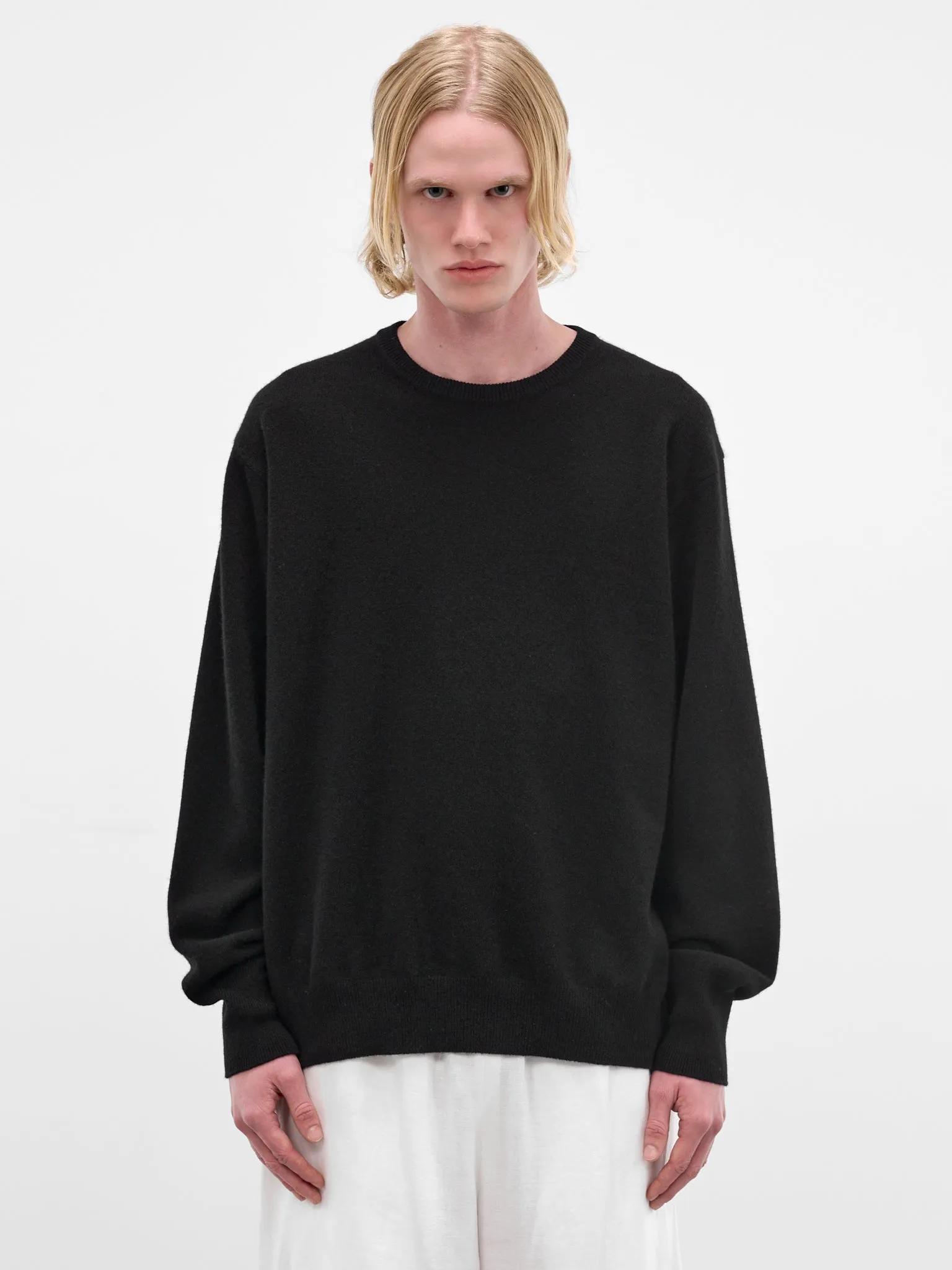 Black Wool Knit Crewneck Sweater (ST-1476-BLACK) sold by lorenzo