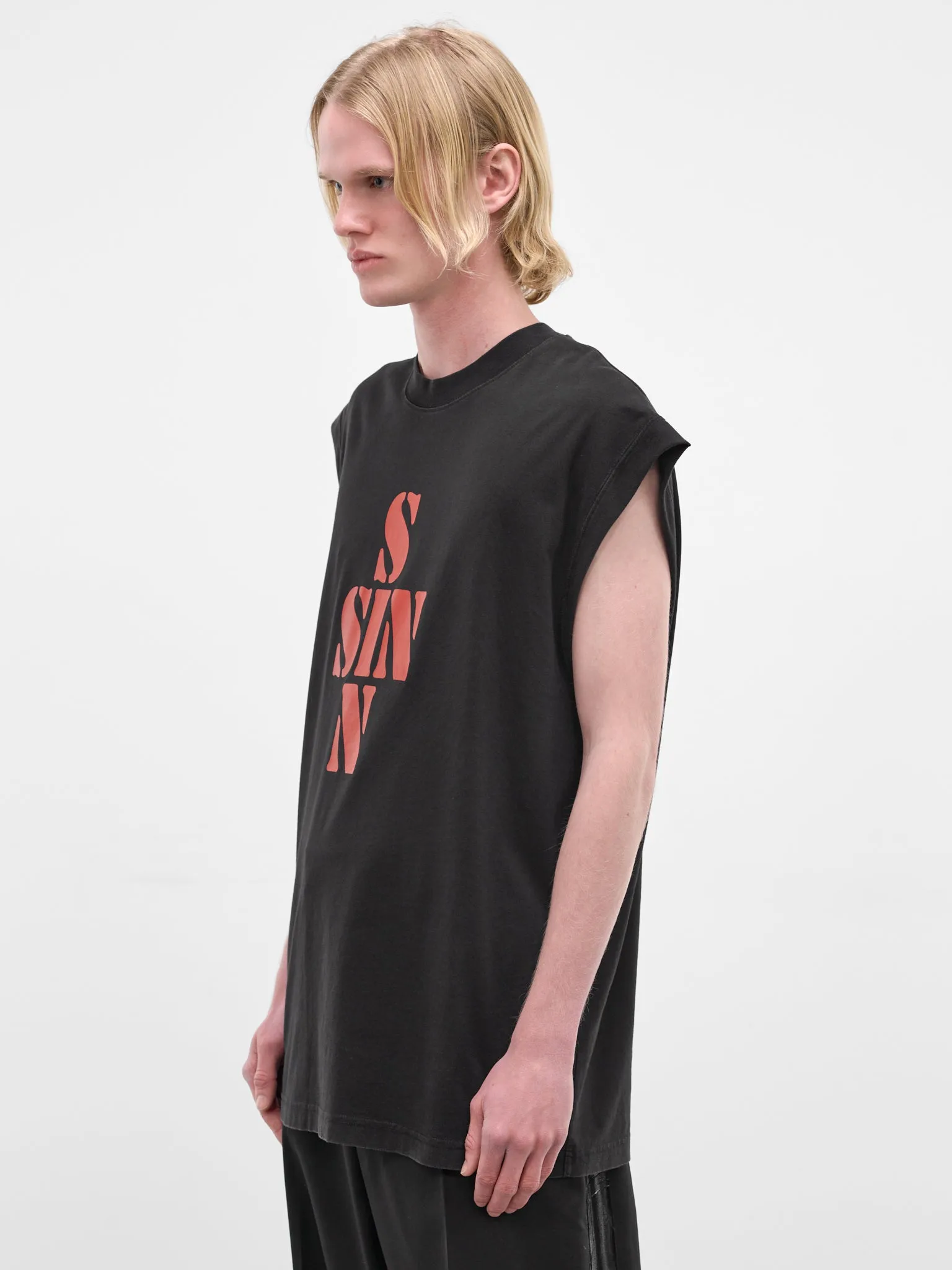 Black 'Sin' Cotton Tank (ME76TR197B-BLACK) sold by lorenzo product image thumbnail 2