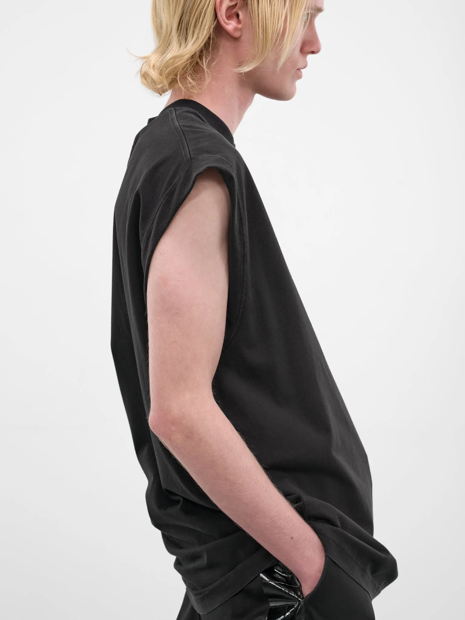 Black 'Sin' Cotton Tank (ME76TR197B-BLACK) sold by lorenzo product image thumbnail 4