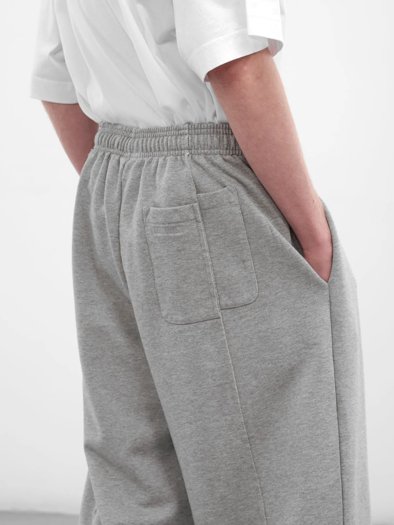 Gray Melange Molleton Baggy Sweatpants (ME76SP208G-GREY-MELANGE) sold by lorenzo product image thumbnail 4