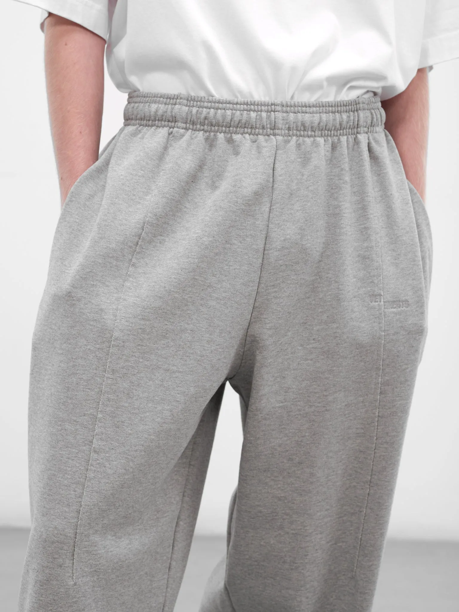 Gray Melange Molleton Baggy Sweatpants (ME76SP208G-GREY-MELANGE) sold by lorenzo product image thumbnail 5