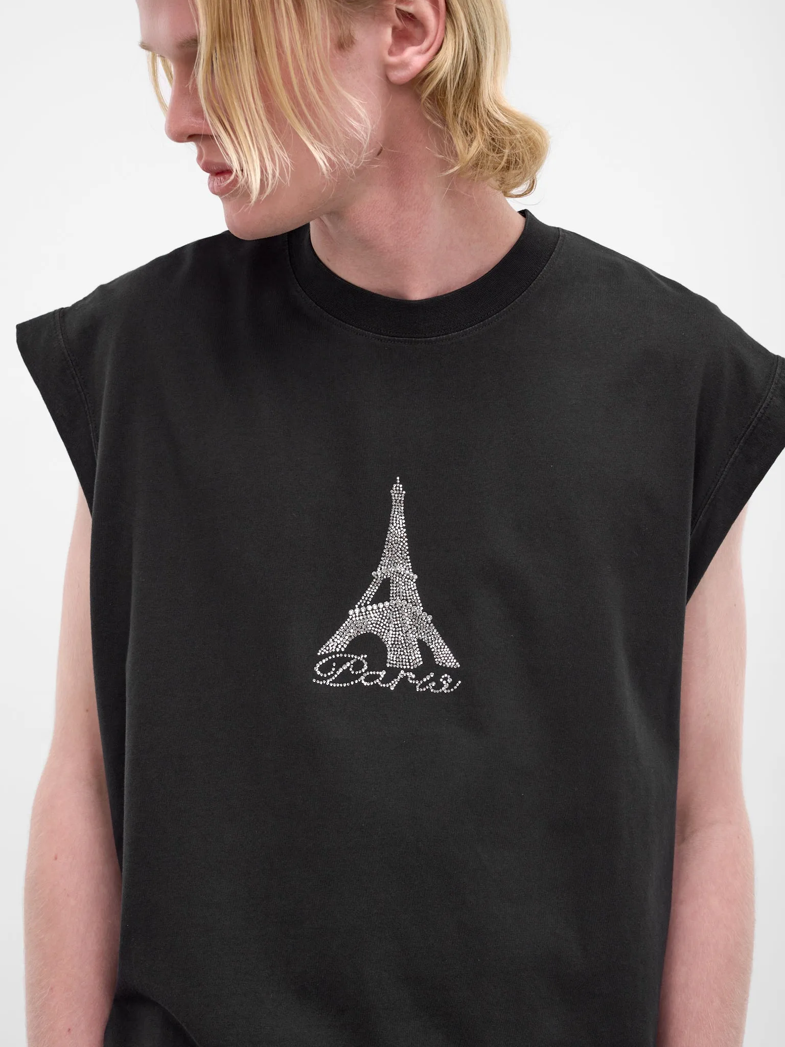 Black Rhinestone Eiffel Tower Tank (ME7TR262B-BLACK) sold by lorenzo product image thumbnail 5