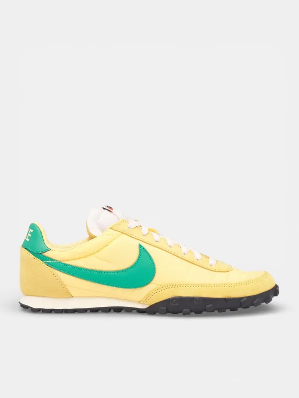 Beige Suede Waffle Racer Sneakers (IM8658-700-YELLOW) made by Nike