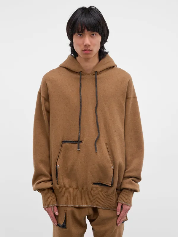 Camel Cashmere Deconstructed Hoodie (5172-CAMEL-DARK-GREY) sold by lorenzo