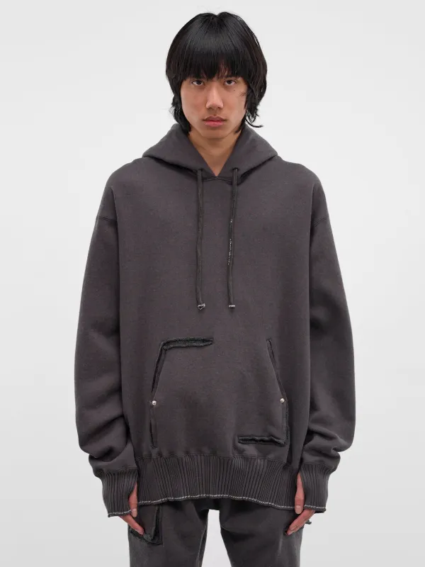 Gray Cashmere Deconstructed Hoodie (5173-DARK-GREY) sold by lorenzo