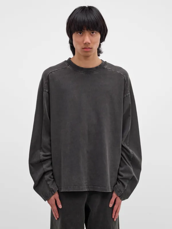 Washed Heavy Cotton Long Sleeve (TT02012-WASHED-BLACK) sold by lorenzo