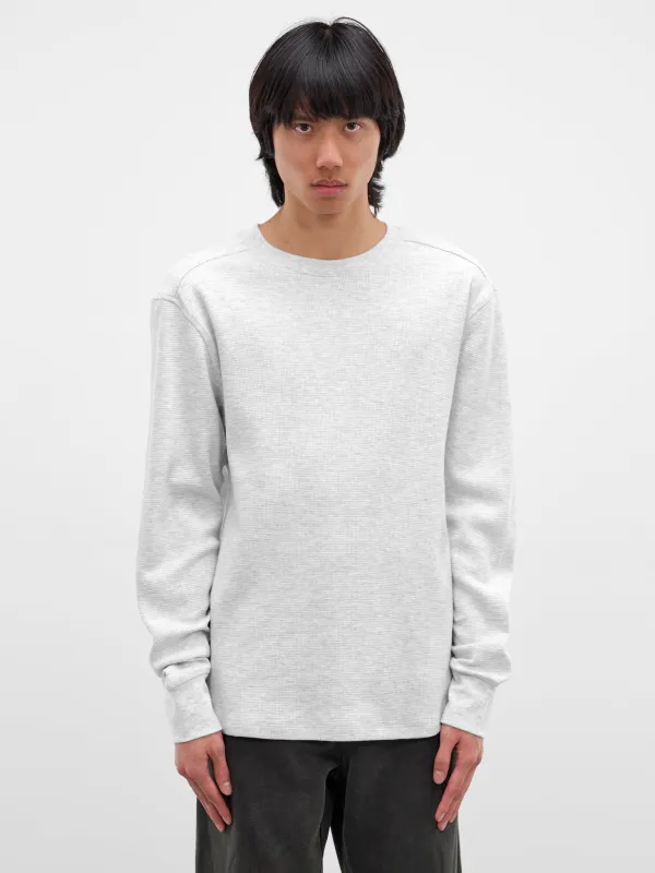 Gray Waffle-Knit Thermal Tee (TO04012-HEATHER-GREY) made by Entire Studios