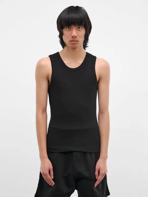 Black Rib-Knit Cotton Tank Top (TA01111-BLACK) sold by lorenzo