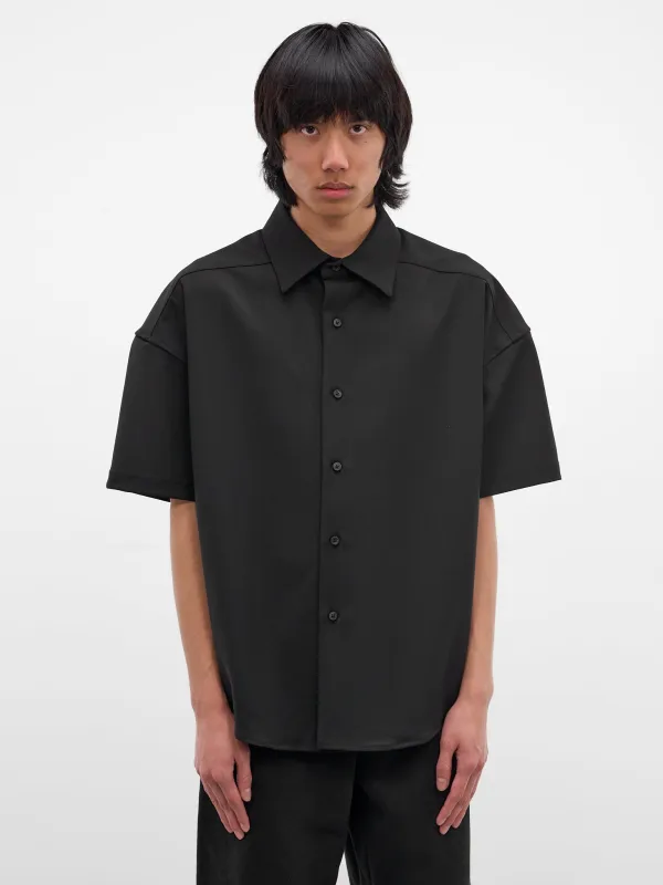 Black Wool Oversized Boxy Shirt (SR02242-BLACK) sold by lorenzo