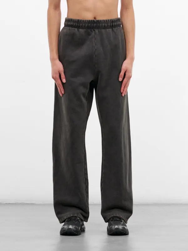 Washed Cotton Straight Leg Sweatpants (PA04012-WASHED-BLACK) sold by lorenzo
