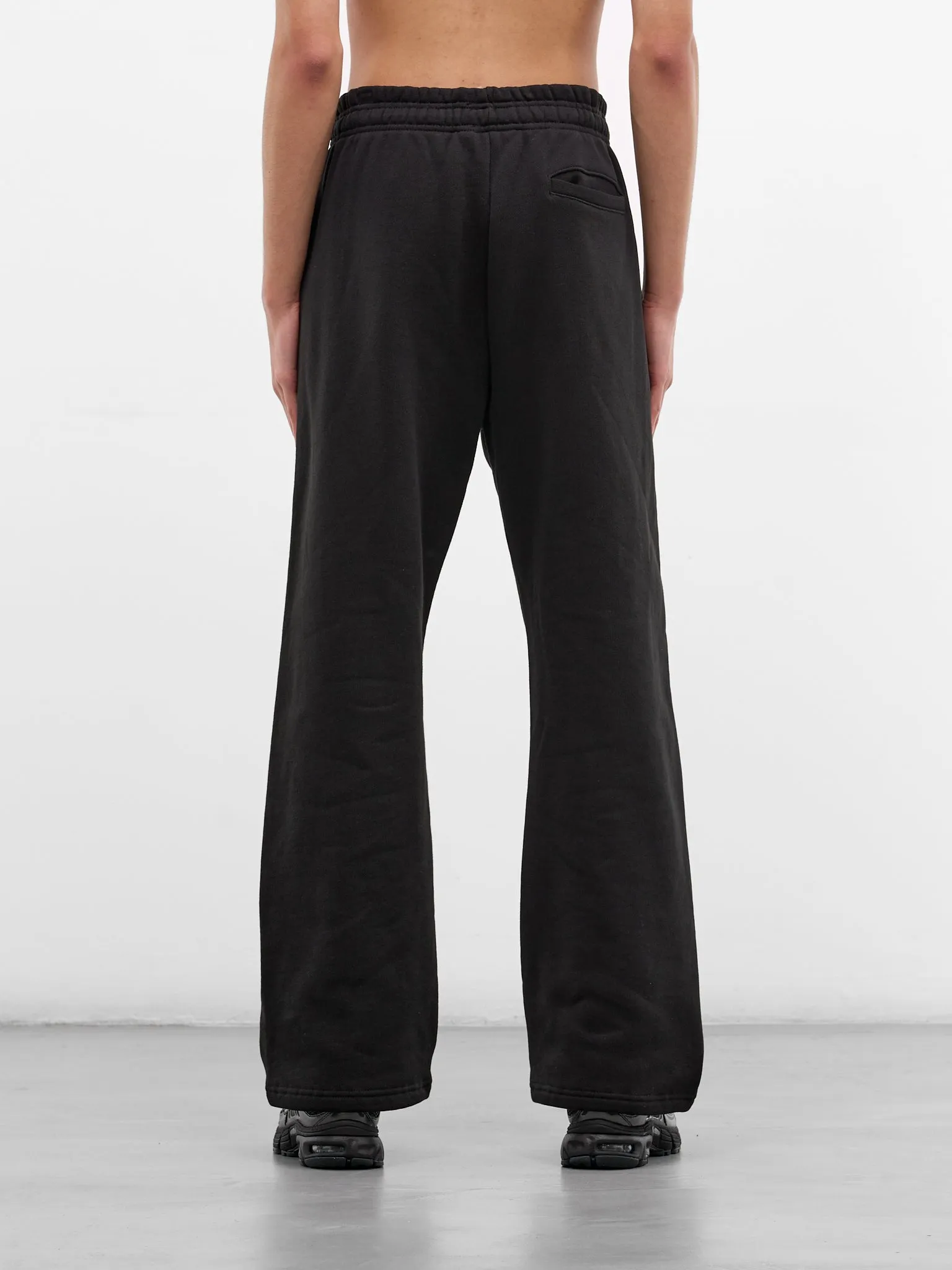 Black Cotton Straight Leg Sweatpants (PA04012-BLACK) sold by lorenzo product image thumbnail 3