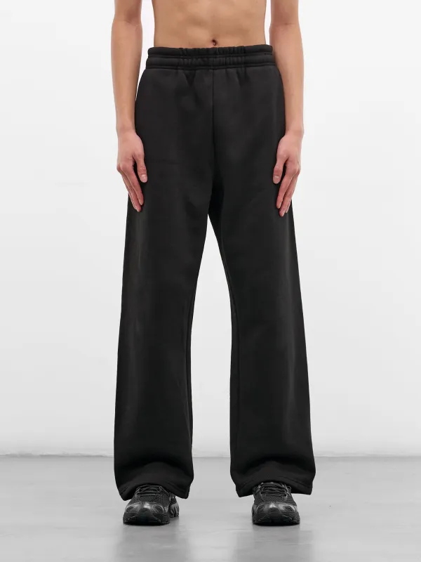 Black Cotton Straight Leg Sweatpants (PA04012-BLACK) made by Entire Studios