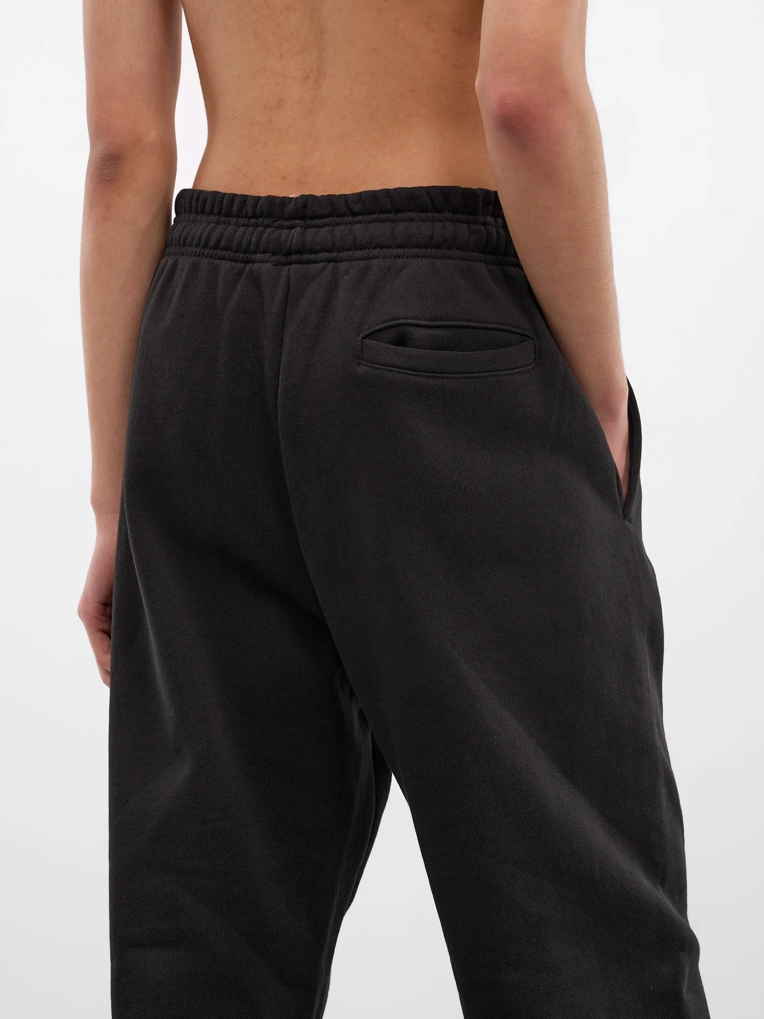 Black Cotton Straight Leg Sweatpants (PA04012-BLACK) sold by lorenzo product image thumbnail 5