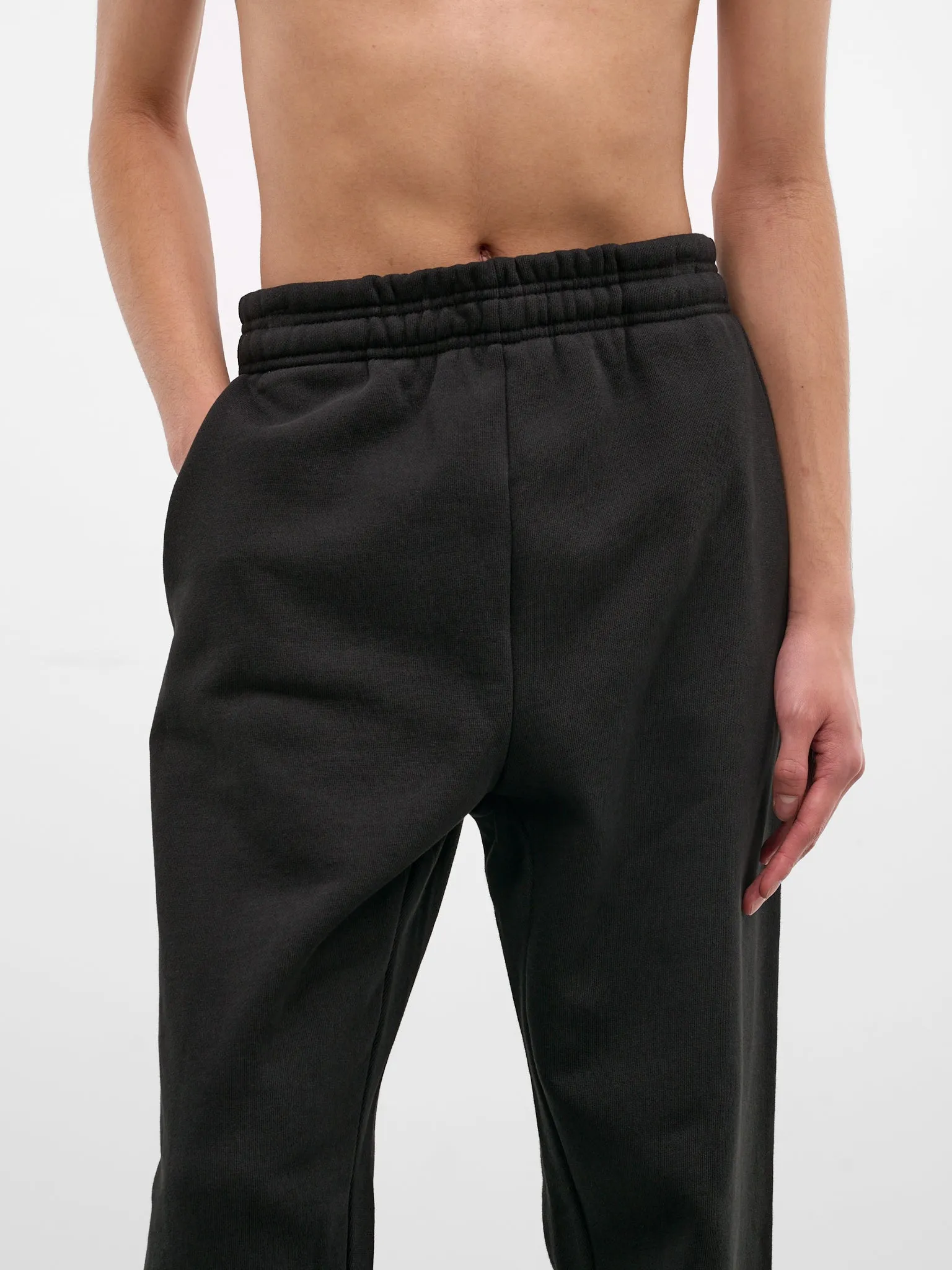 Black Cotton Straight Leg Sweatpants (PA04012-BLACK) sold by lorenzo product image thumbnail 4