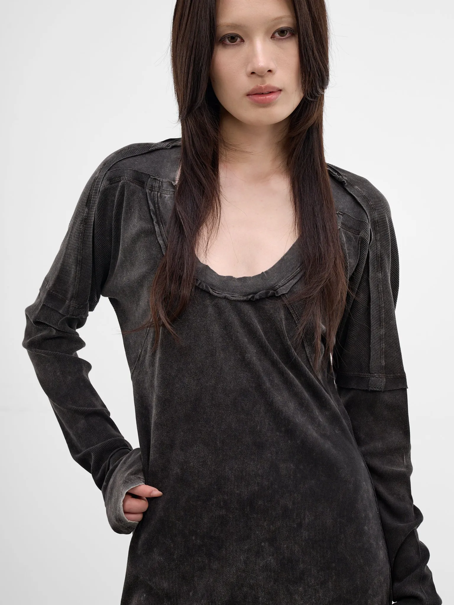Black Bellona Washed Deconstructed Top (BELTU0WBL-WASHED-BLACK) sold by lorenzo product image thumbnail 5
