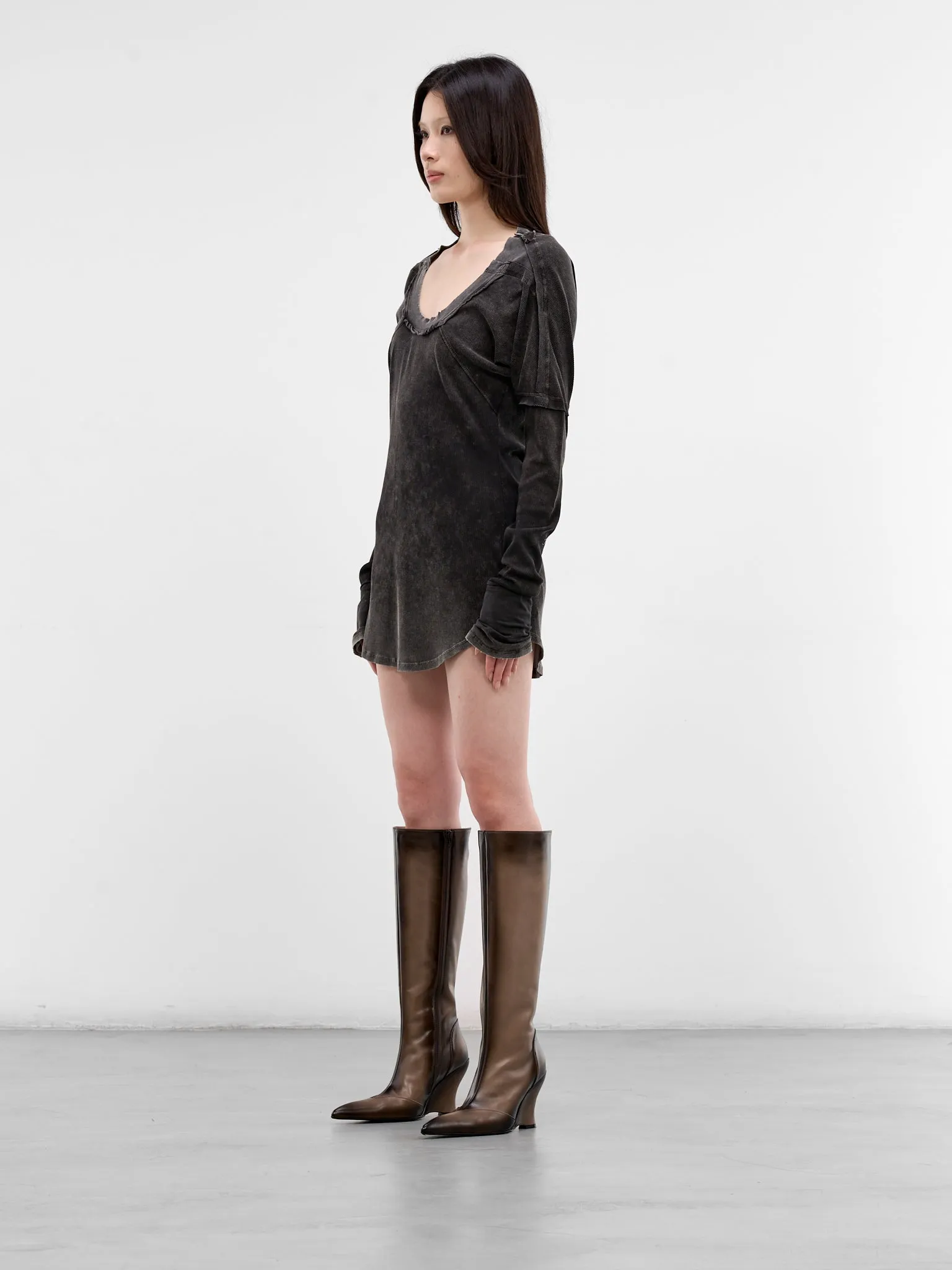 Black Bellona Washed Deconstructed Top (BELTU0WBL-WASHED-BLACK) sold by lorenzo product image thumbnail 2