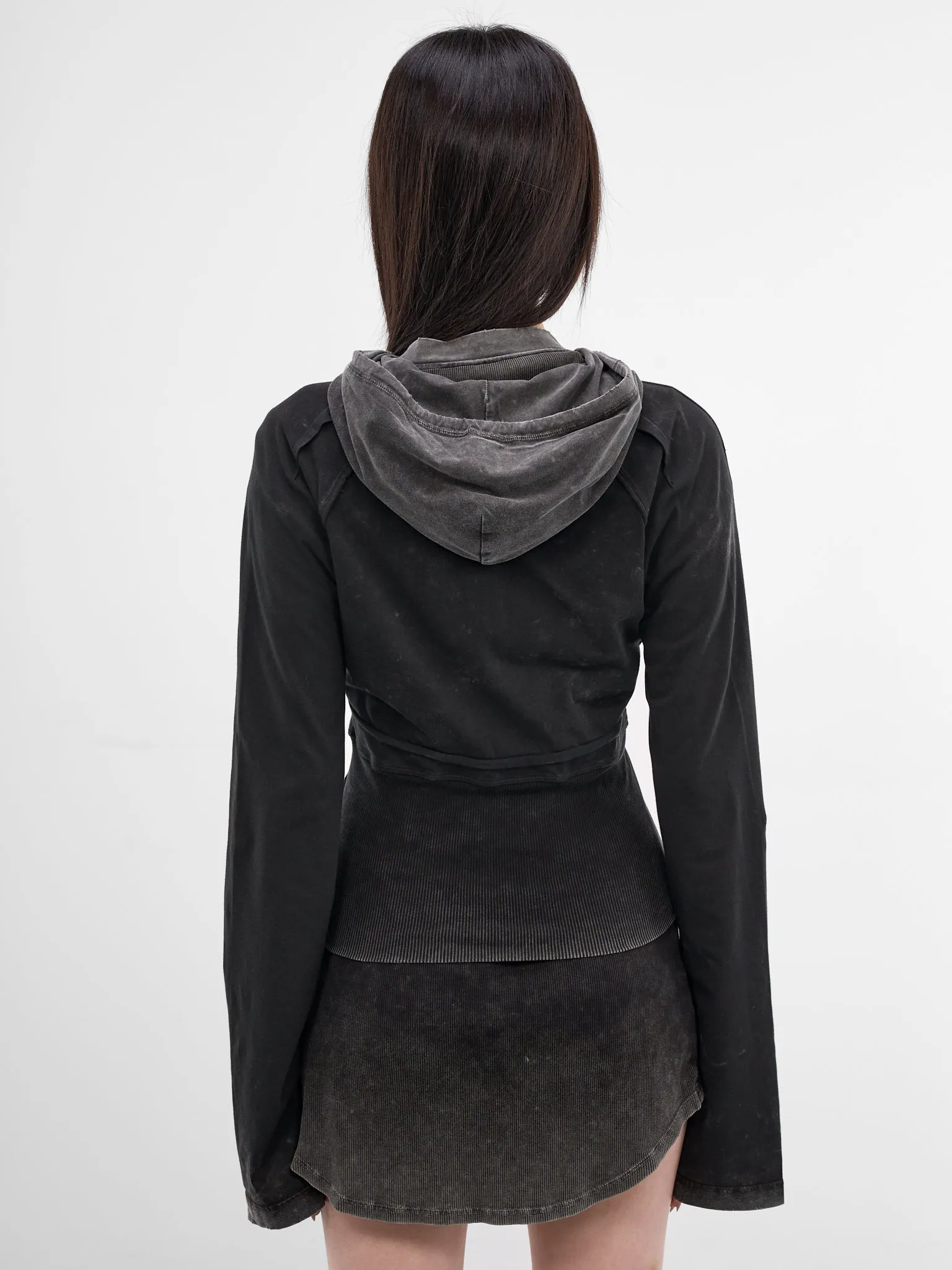 Black Bellona Deconstructed Zip Hoodie (BELHO0WBL-WASHED-BLACK) sold by lorenzo product image thumbnail 3