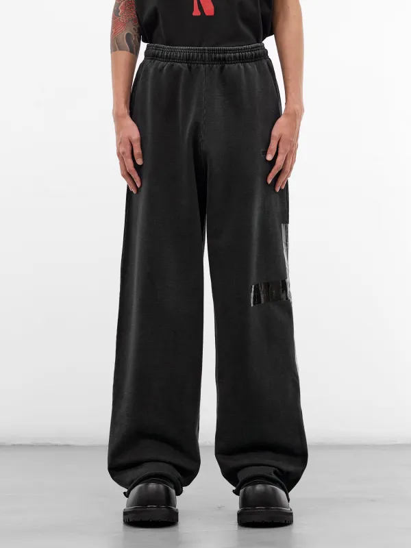 Black Cotton Duct Tape Sweatpants (ME76SP146B-BLACK) sold by lorenzo
