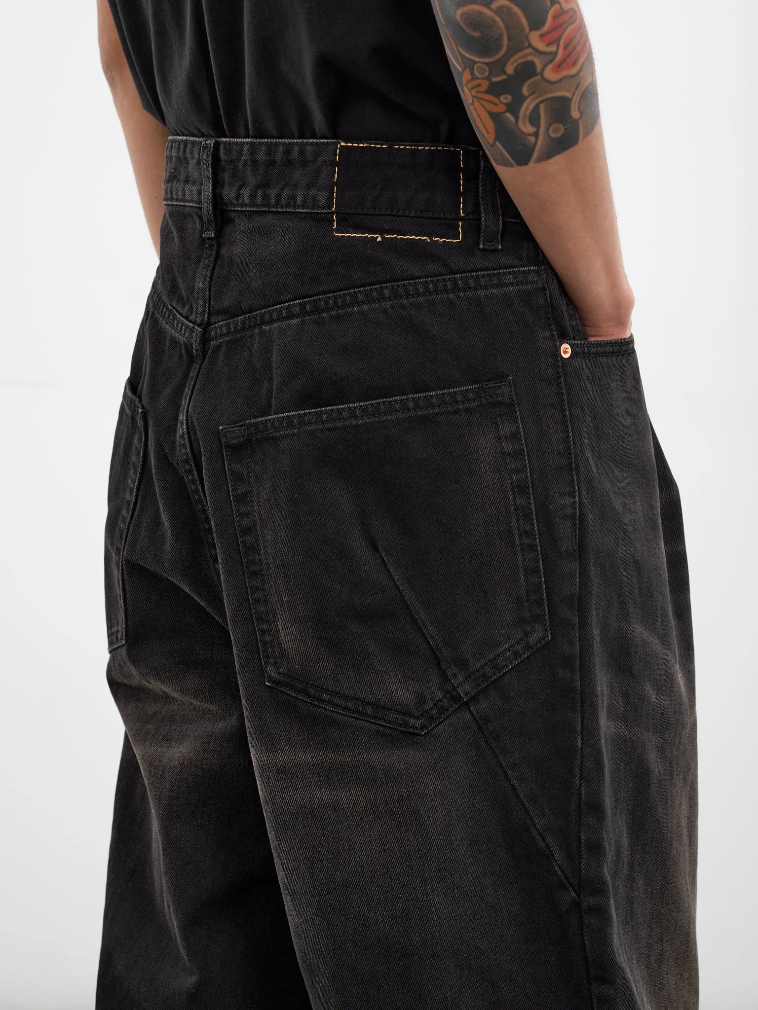 Black Denim Spiral Jeans (ME76DP078B2-NIGHT-BLACK) sold by lorenzo product image thumbnail 5