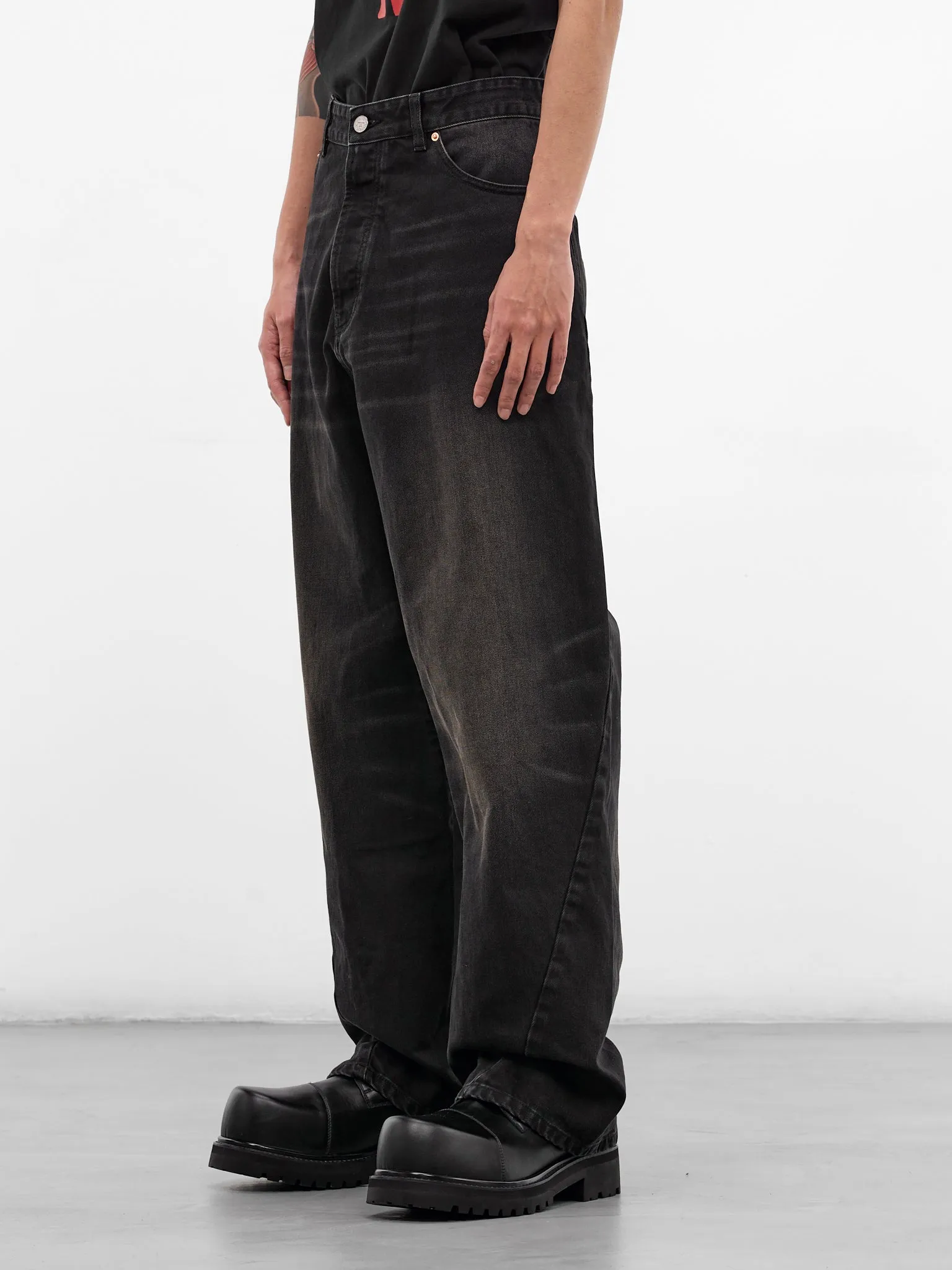 Black Denim Spiral Jeans (ME76DP078B2-NIGHT-BLACK) sold by lorenzo product image thumbnail 2