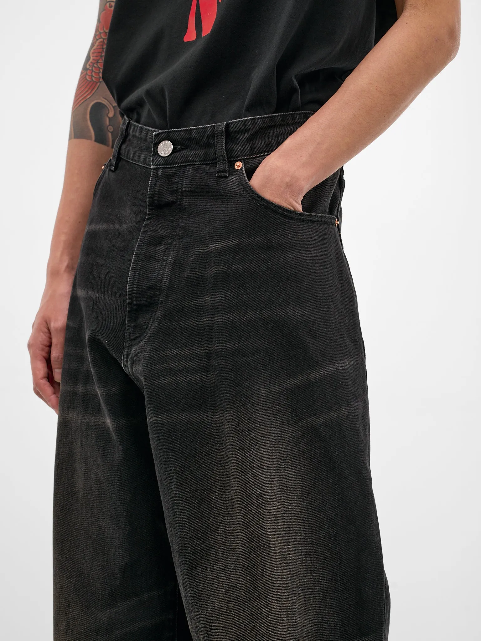 Black Denim Spiral Jeans (ME76DP078B2-NIGHT-BLACK) sold by lorenzo product image thumbnail 4