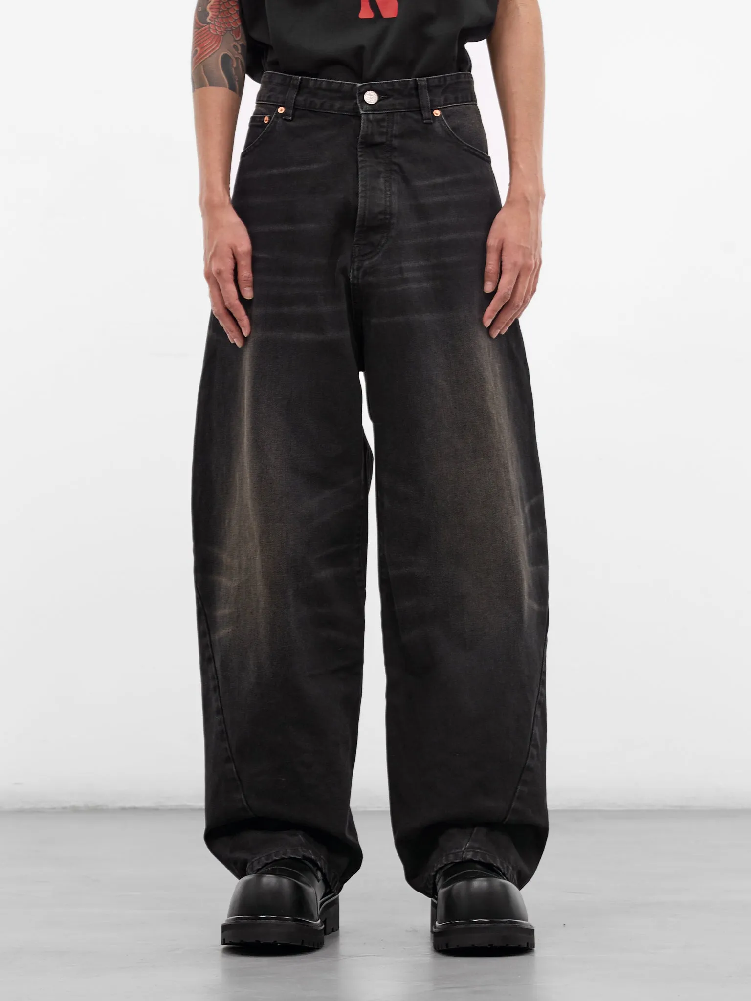 Black Denim Spiral Jeans (ME76DP078B2-NIGHT-BLACK) sold by lorenzo