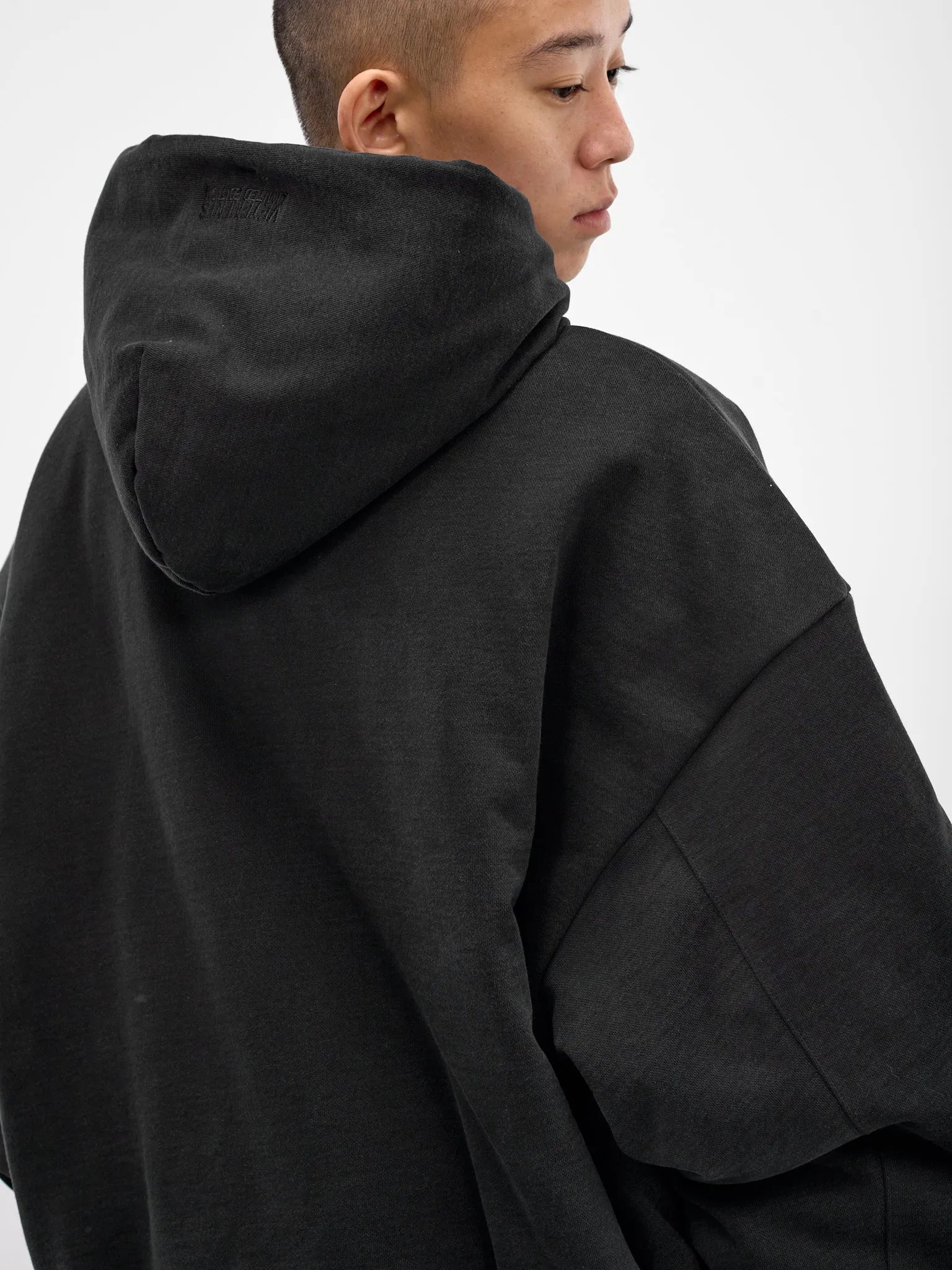 Black Padded Embroidered Cross Hoodie (ME76BJ005B-BLACK) sold by lorenzo product image thumbnail 4