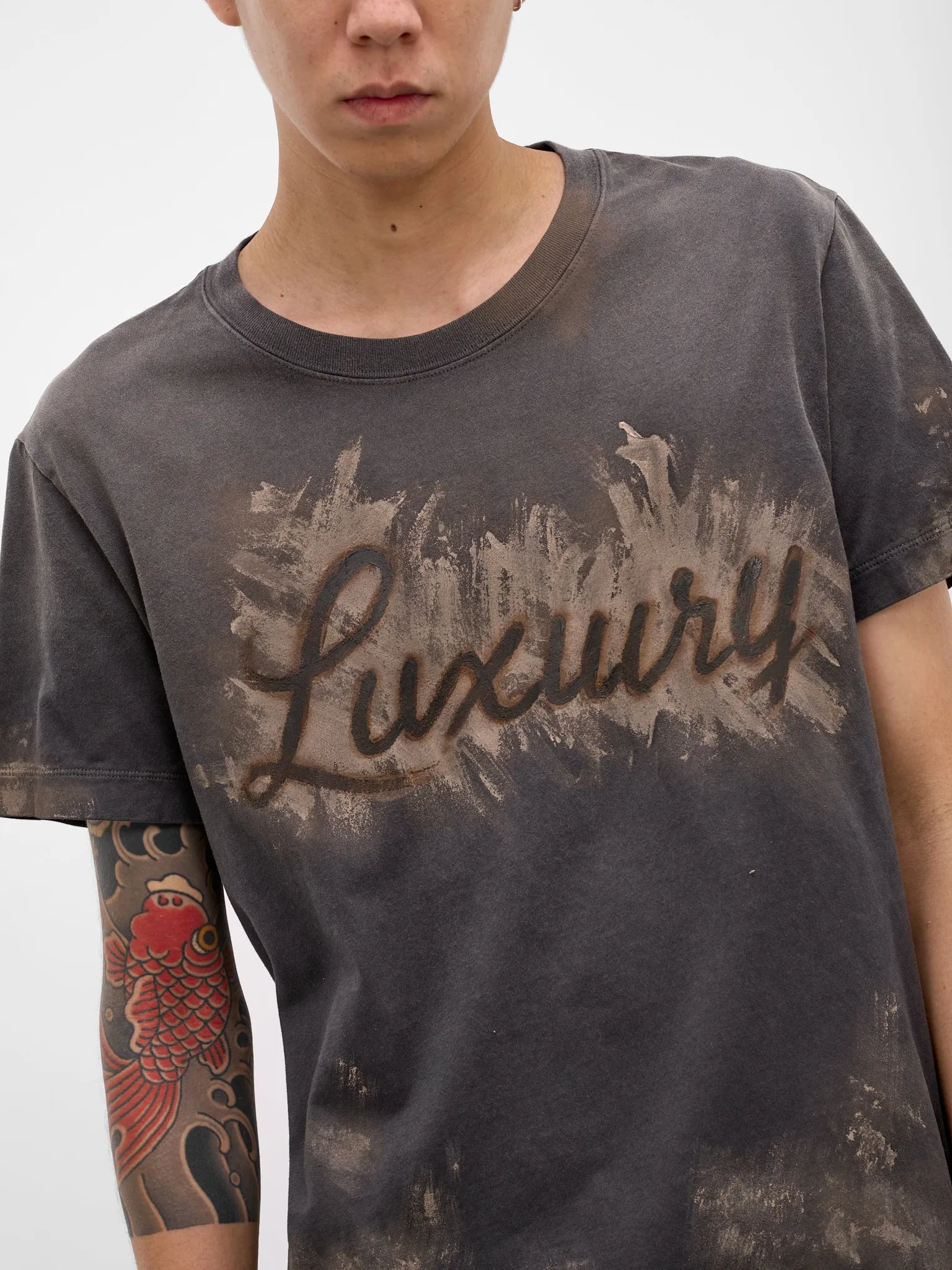 Black Faded Dirty Luxury Tee (40CS434-BLACK) sold by lorenzo product image thumbnail 5