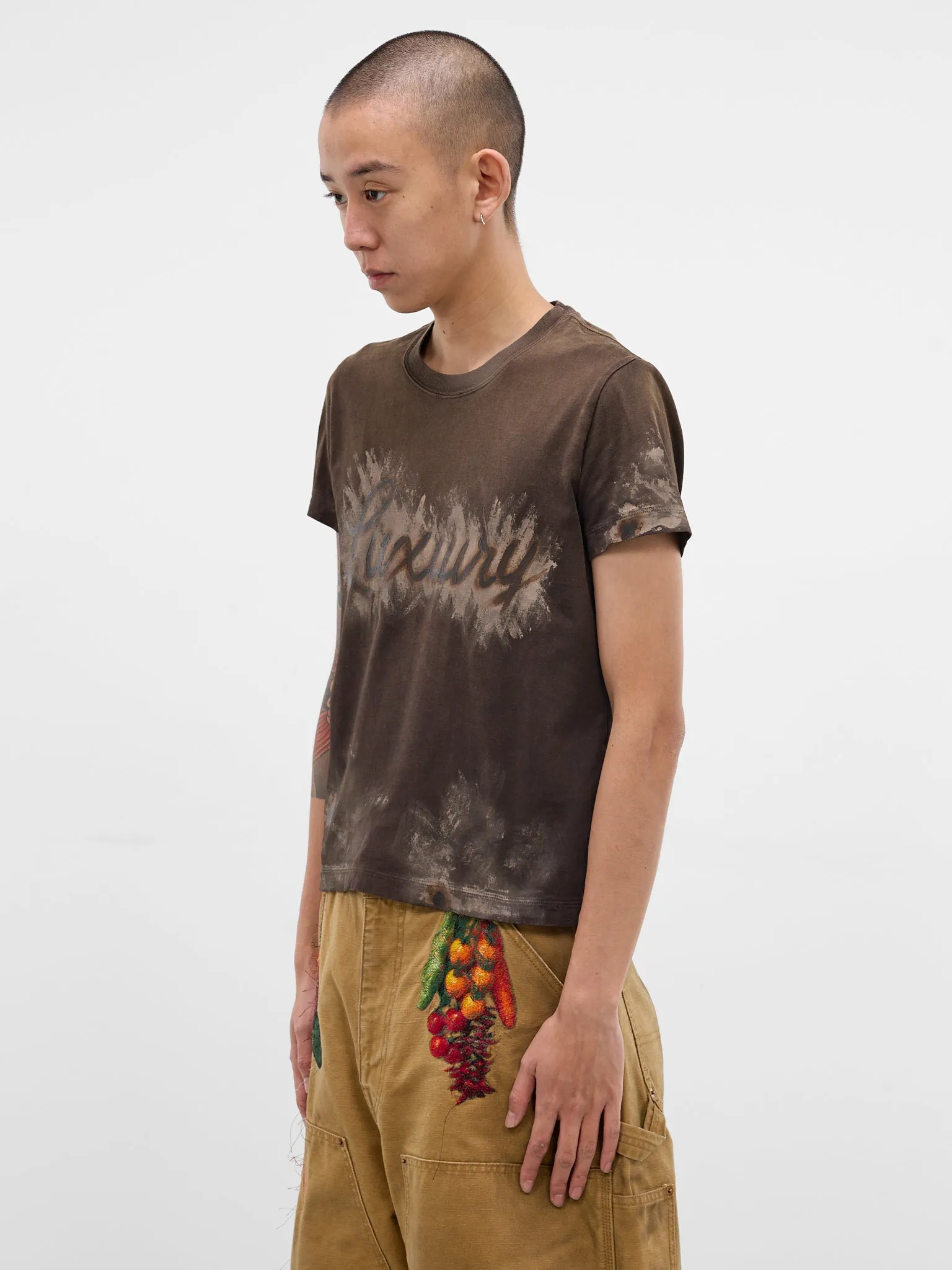 Brown Faded Dirty Luxury Tee (40CS434-BROWN) sold by lorenzo product image thumbnail 2