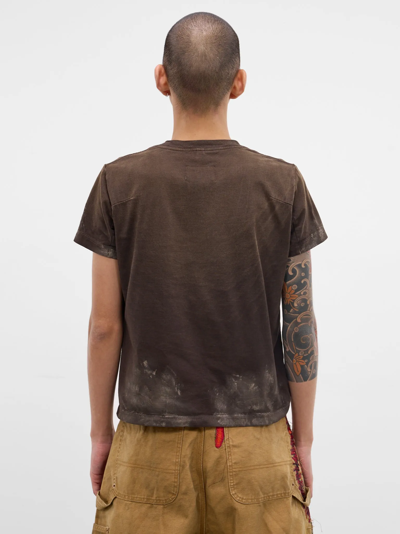 Brown Faded Dirty Luxury Tee (40CS434-BROWN) sold by lorenzo product image thumbnail 3
