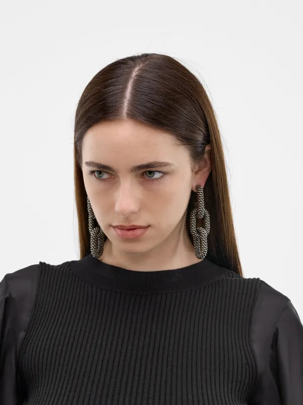 Silver Brass Chainlink Earrings (ERW0261-PALLADIO) sold by lorenzo