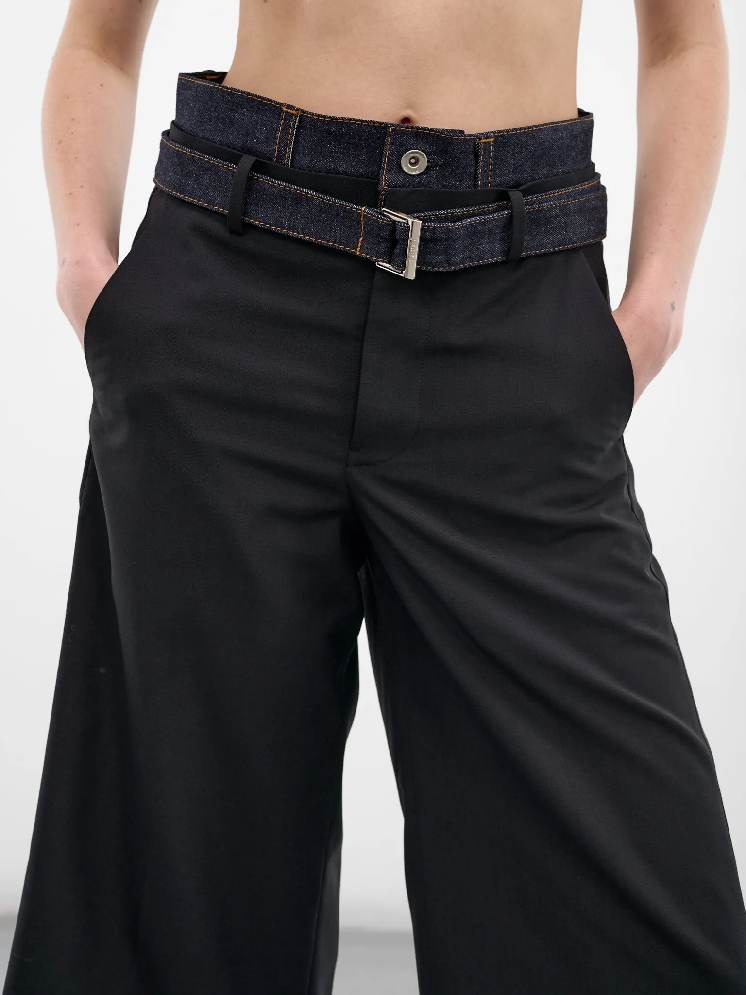 Hybrid Denim Wool Cropped Trousers (26-08290-027-BLACK-INDIGO) sold by lorenzo product image thumbnail 5