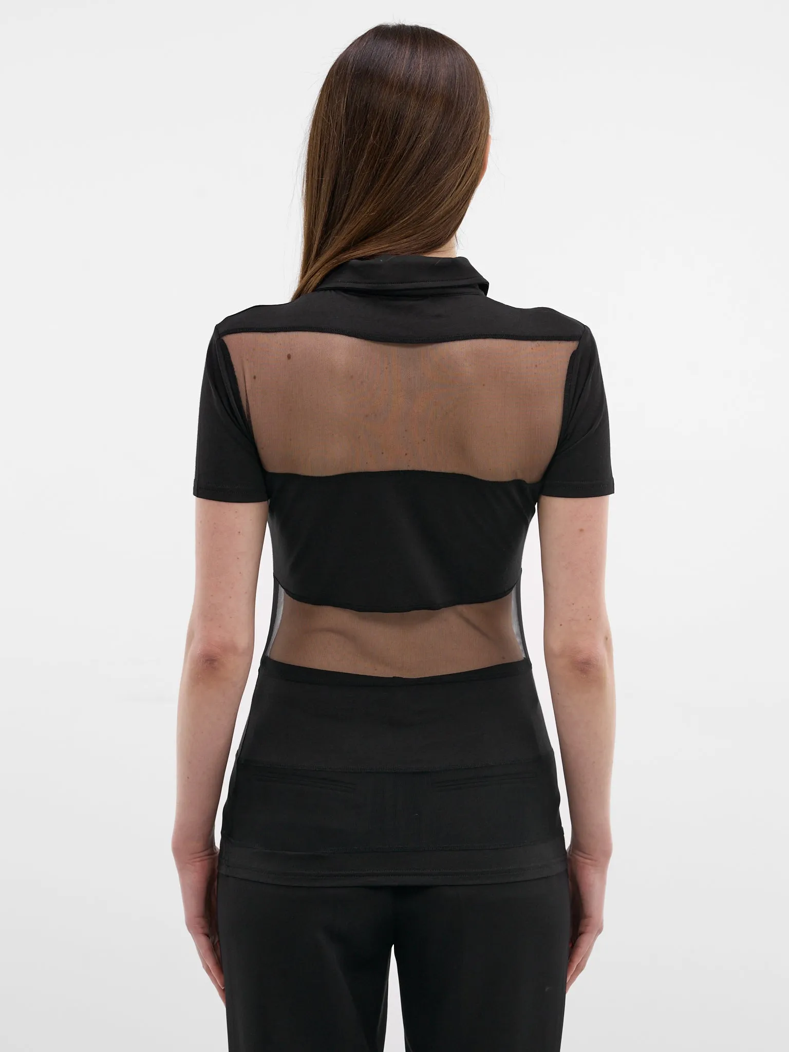 Black Sheer Panel Poo Shirt (COPJS115F5028-BLACK) sold by lorenzo product image thumbnail 3