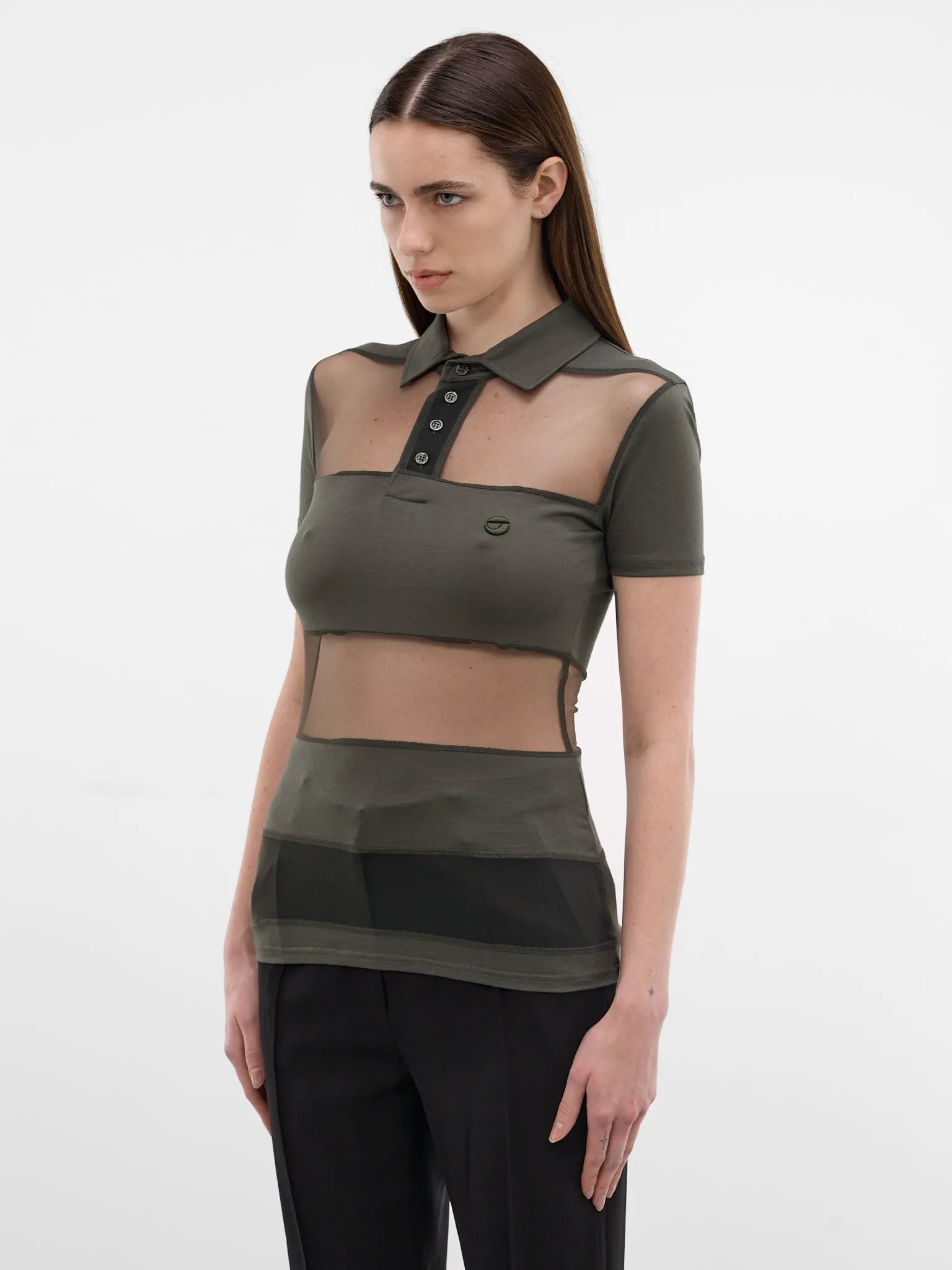 Green Sheer Panel Poo Shirt (COPJS115F5028-GREEN) sold by lorenzo product image thumbnail 2