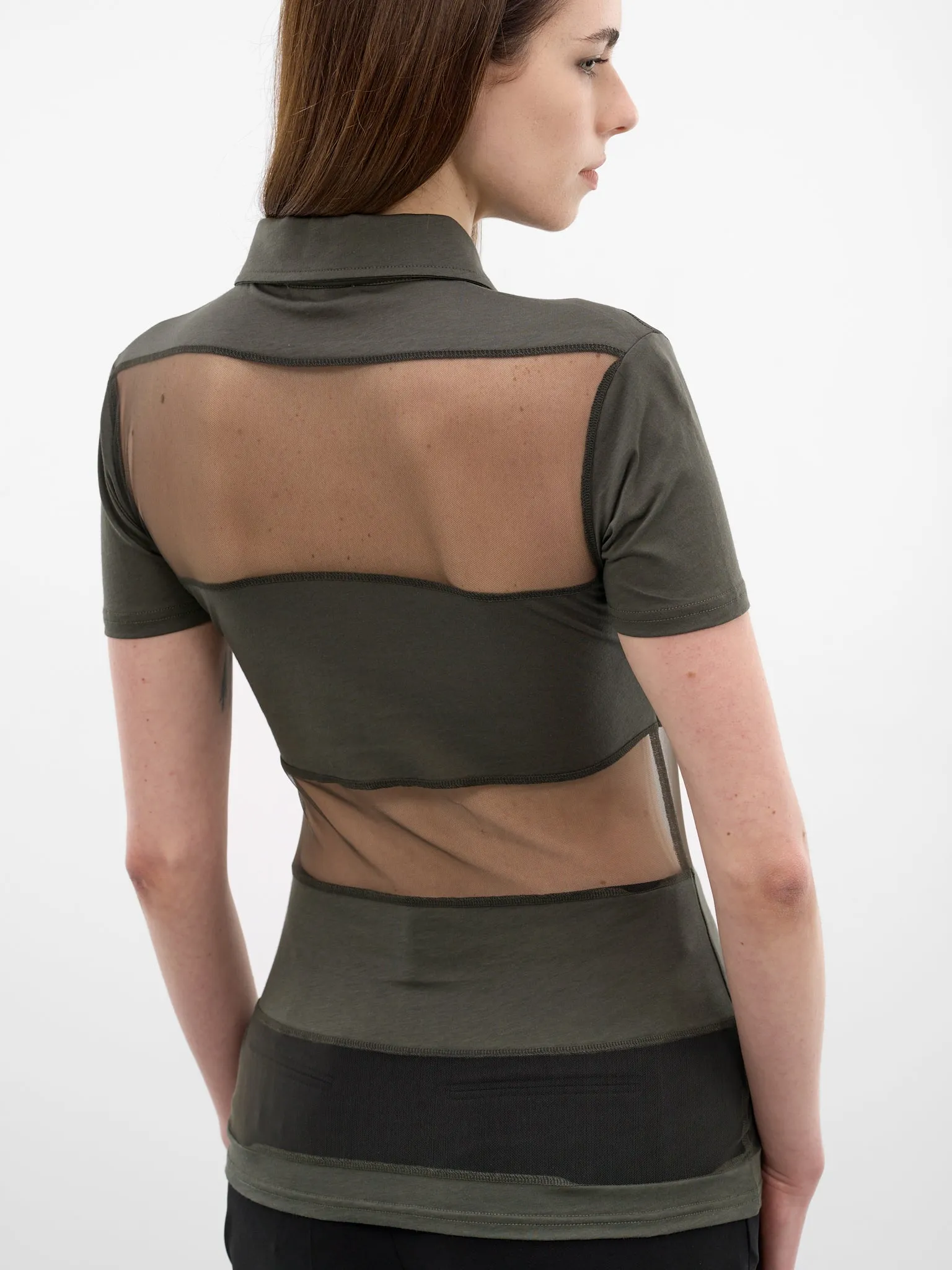 Green Sheer Panel Poo Shirt (COPJS115F5028-GREEN) sold by lorenzo product image thumbnail 5