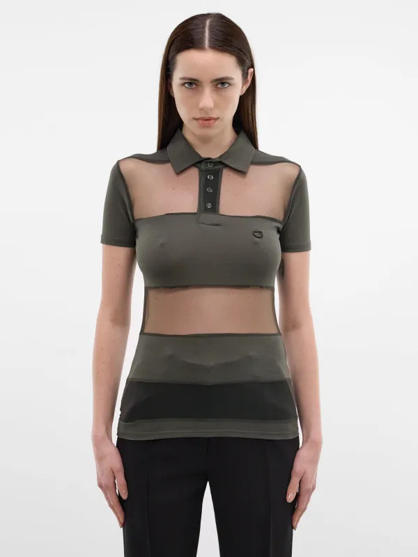 Green Sheer Panel Poo Shirt (COPJS115F5028-GREEN) made by Coperni Paris