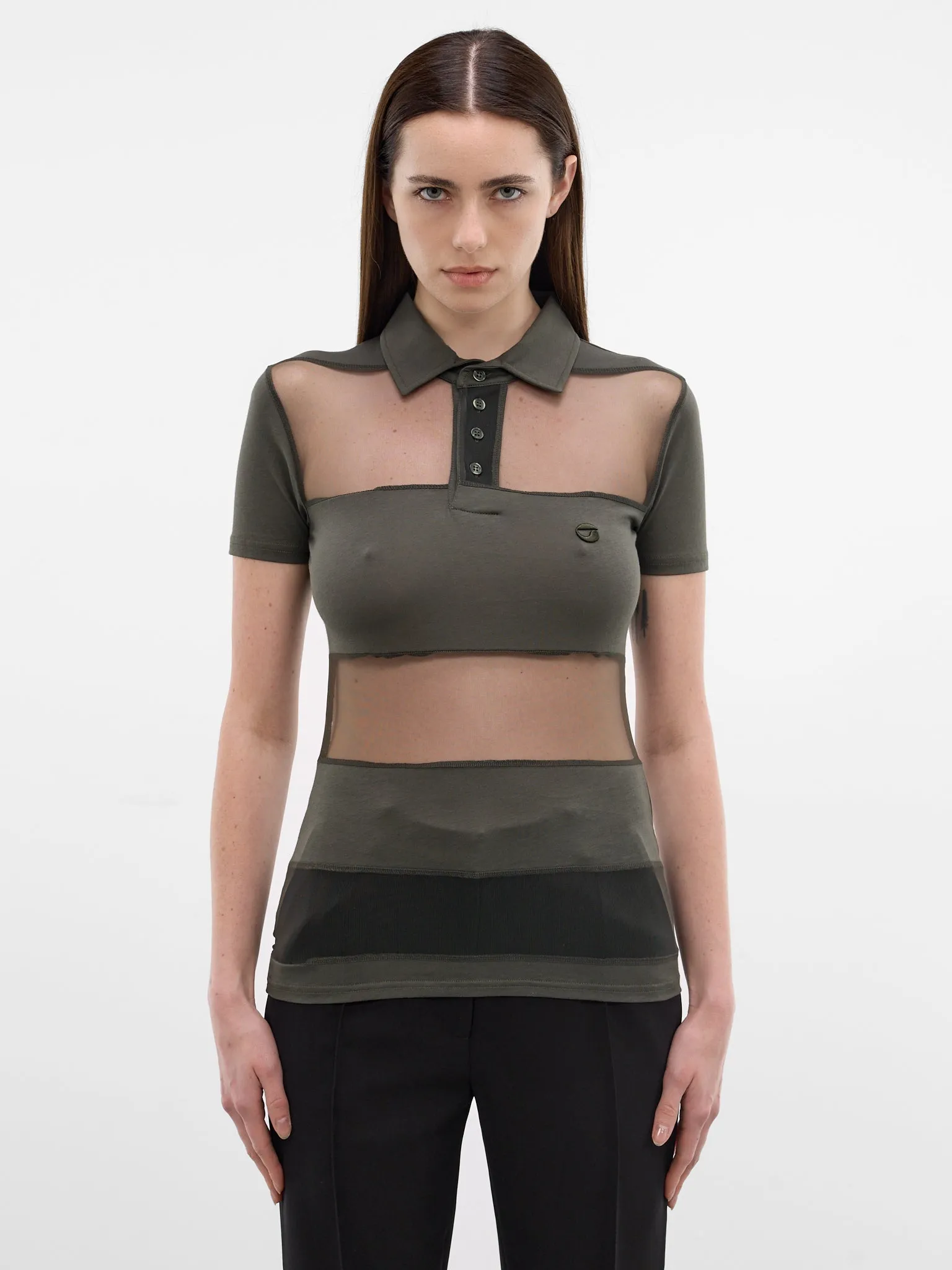 Green Sheer Panel Poo Shirt (COPJS115F5028-GREEN) sold by lorenzo