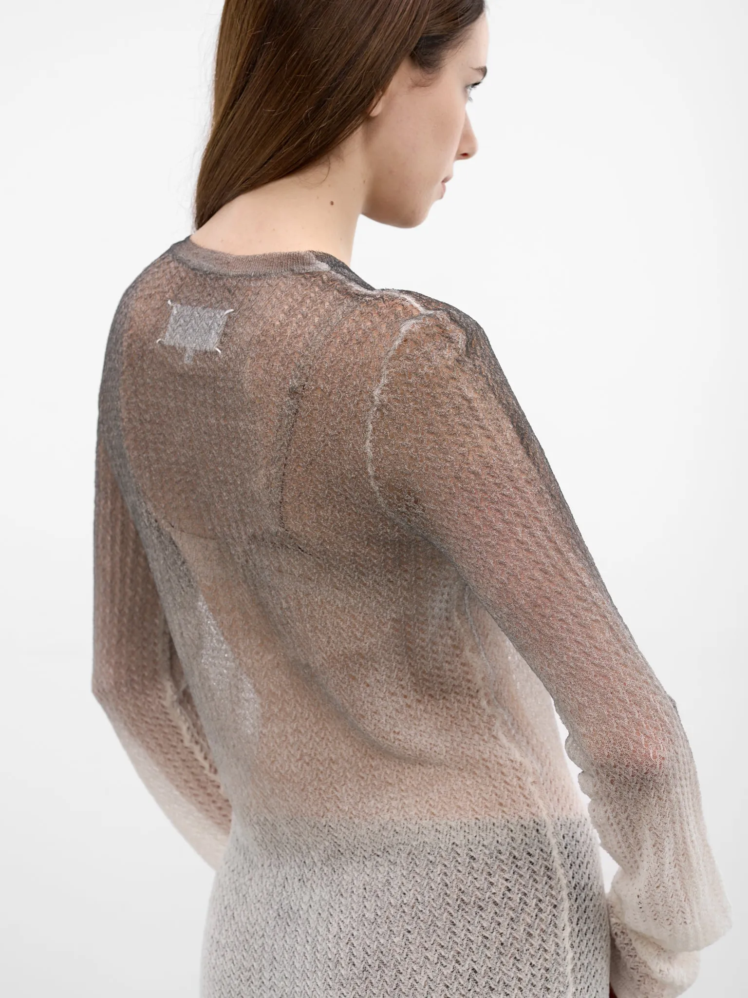 Sheer Gradient Knit Top (S51HL0036-M13231-101S-OFF-WHIT) sold by lorenzo product image thumbnail 4