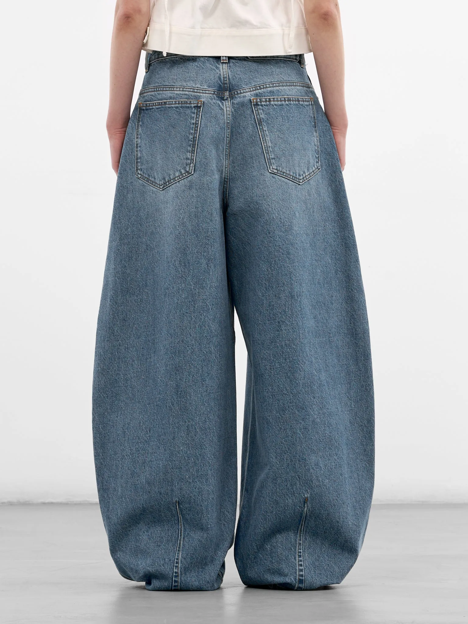Blue Ovalo Baggy Denim Jeans (PAW00609AD0038-BLUE) sold by lorenzo product image thumbnail 3