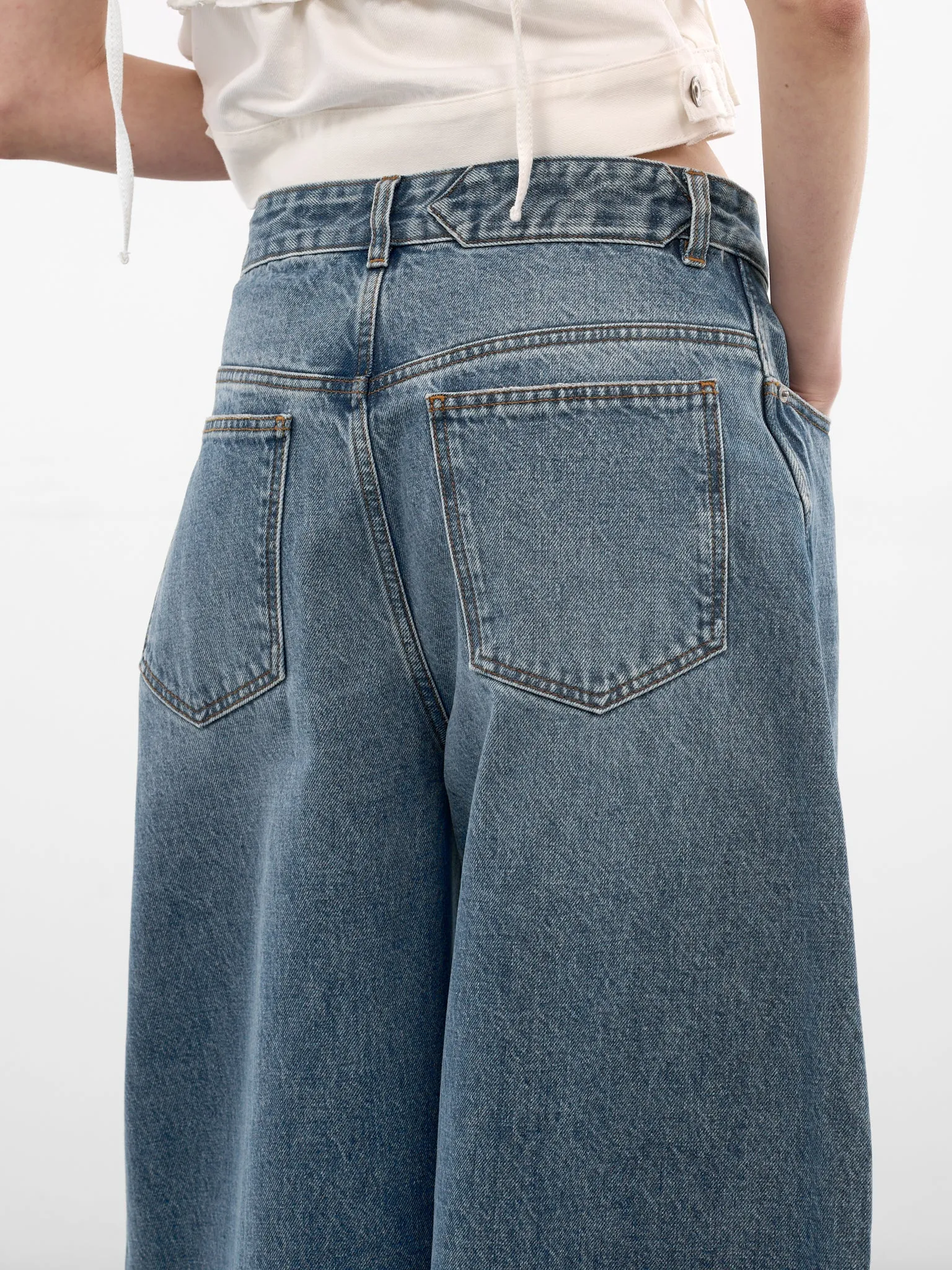 Blue Ovalo Baggy Denim Jeans (PAW00609AD0038-BLUE) sold by lorenzo product image thumbnail 4