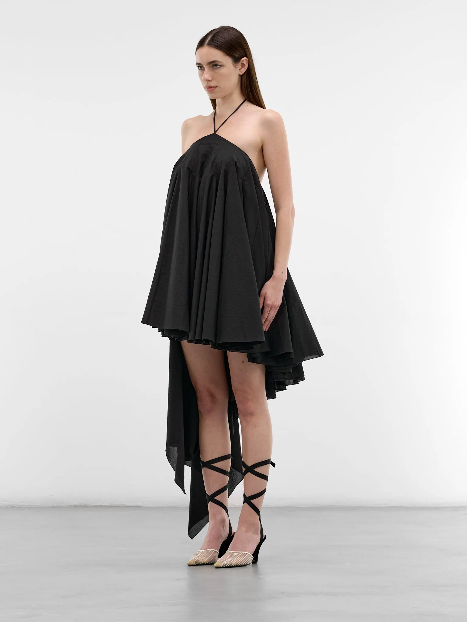Black Draped Asymmetric Trapeze Dress (DRW00764AW00777-BLACK) sold by lorenzo product image thumbnail 2