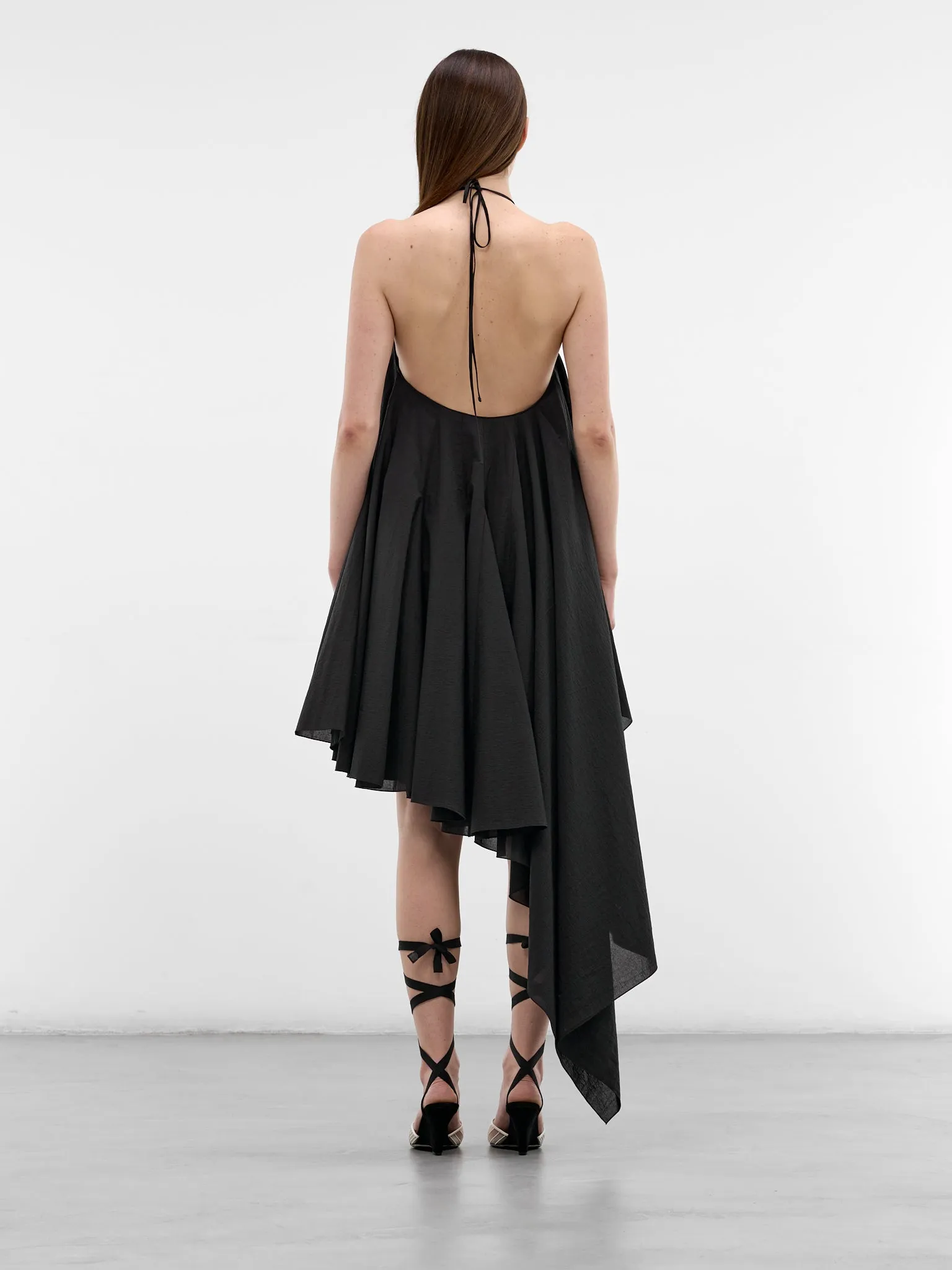 Black Draped Asymmetric Trapeze Dress (DRW00764AW00777-BLACK) sold by lorenzo product image thumbnail 3