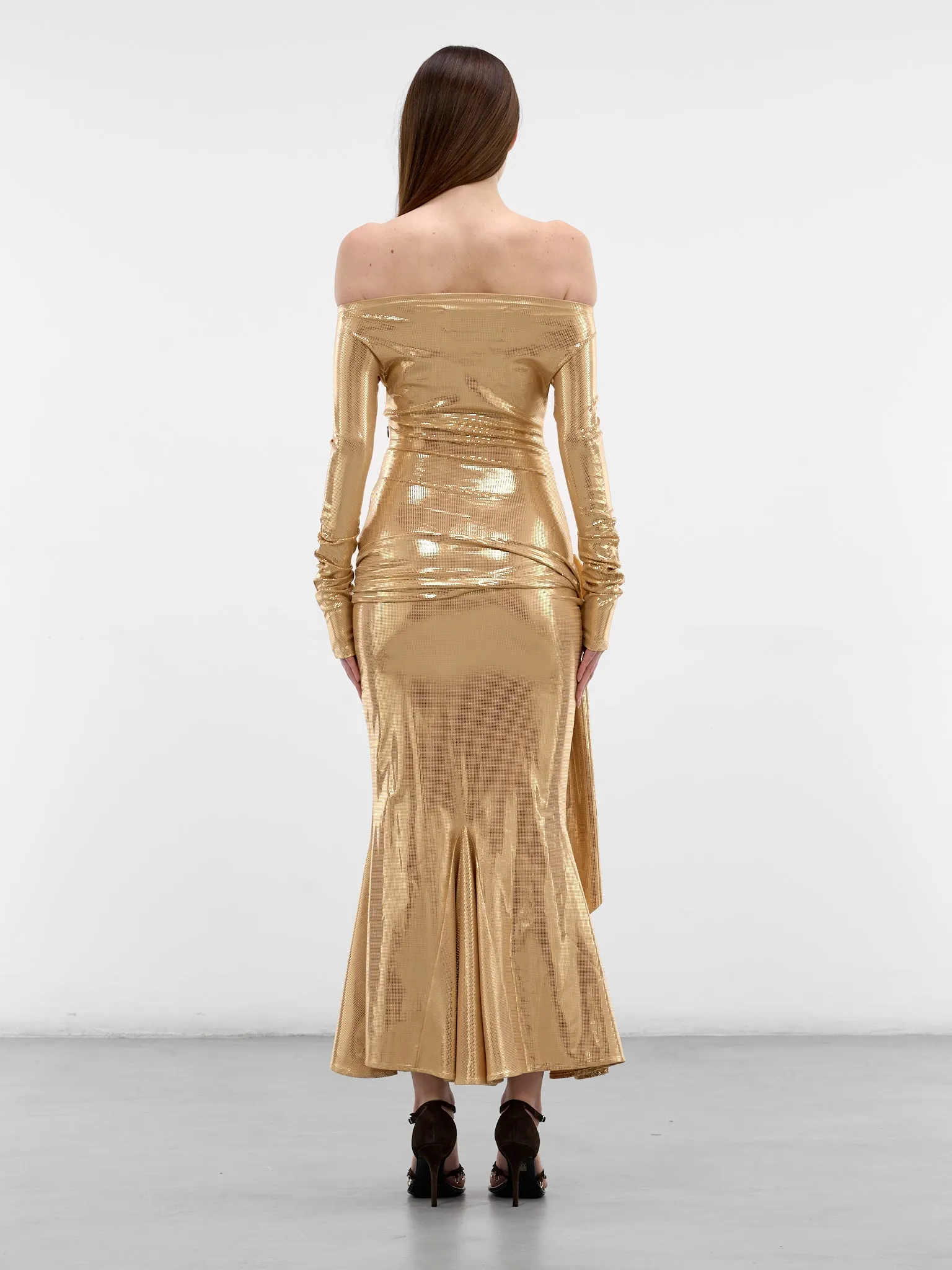 Gold Foiled Shell Belt Dress (1036-GOLD sold by lorenzo product image thumbnail 3