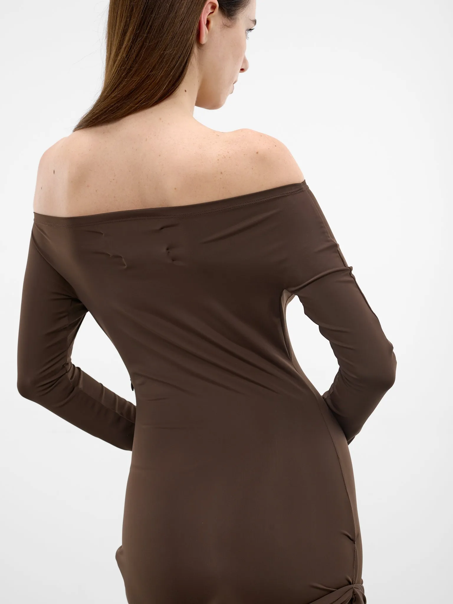 Brown Jersey Shell Belt Dress (1036-CHOCOLATE) sold by lorenzo product image thumbnail 5