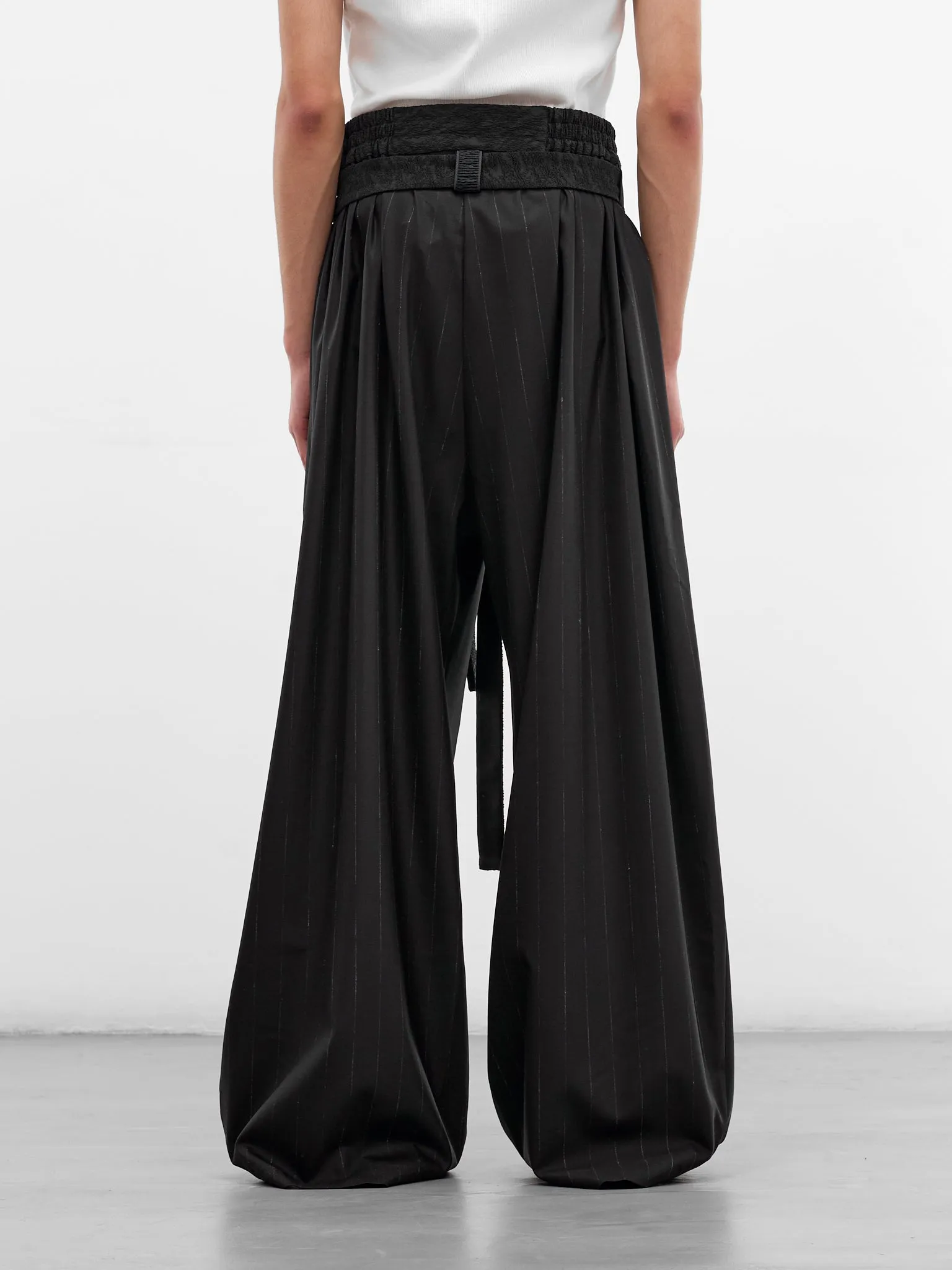 Kholong Navy Pinstripe Wool Trousers (KHOLONG-MIDNIGHT-STRIPES) sold by lorenzo product image thumbnail 3