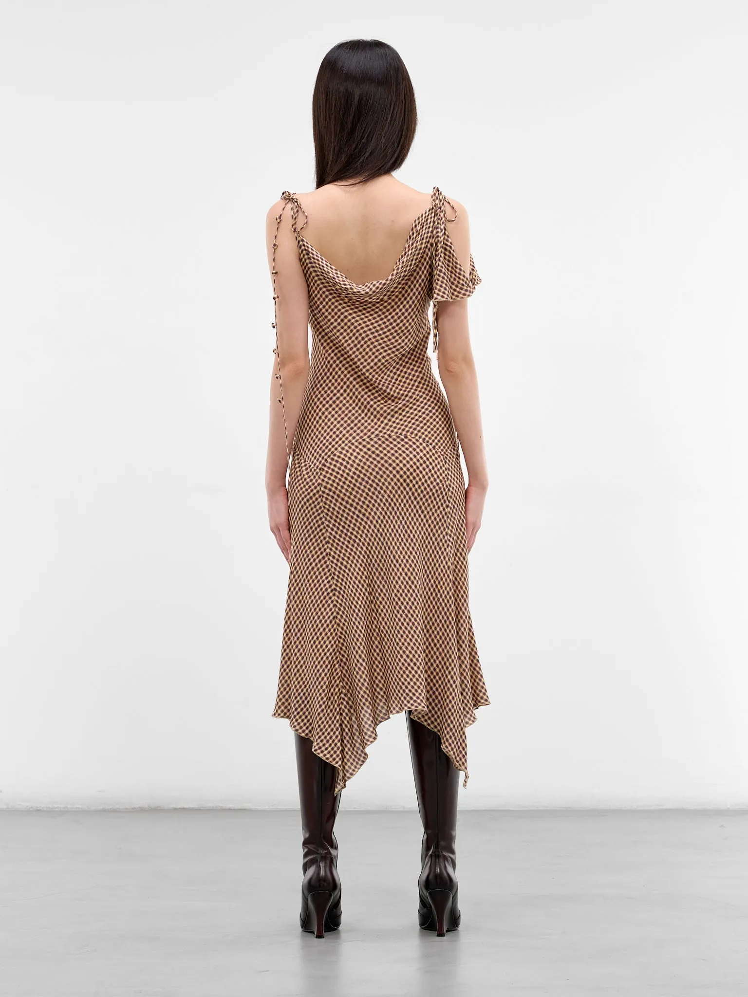 Beige Tess Plaid Midi Dress (TESDR0PL-PLAID) sold by lorenzo product image thumbnail 3